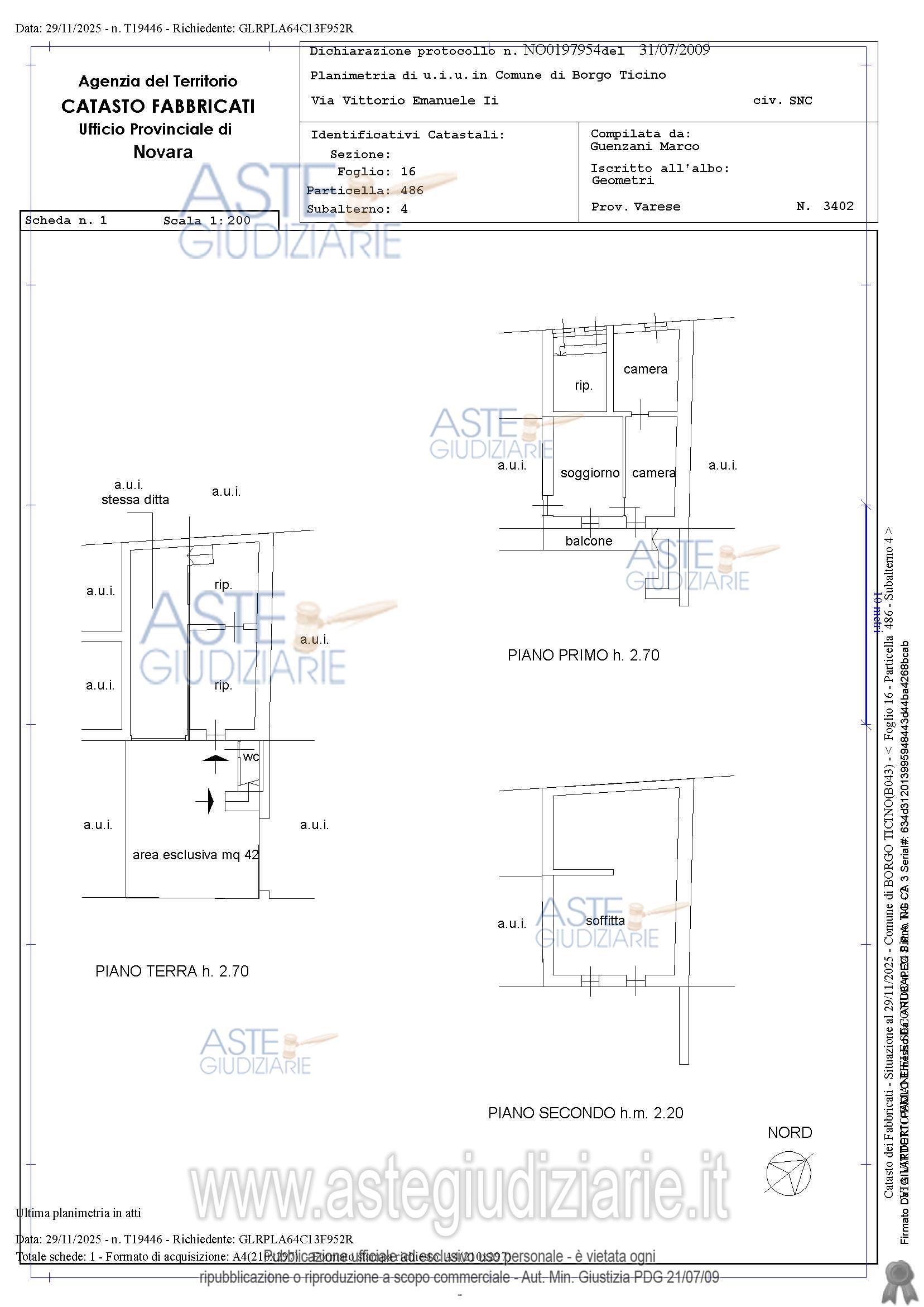 Planimetria del bene