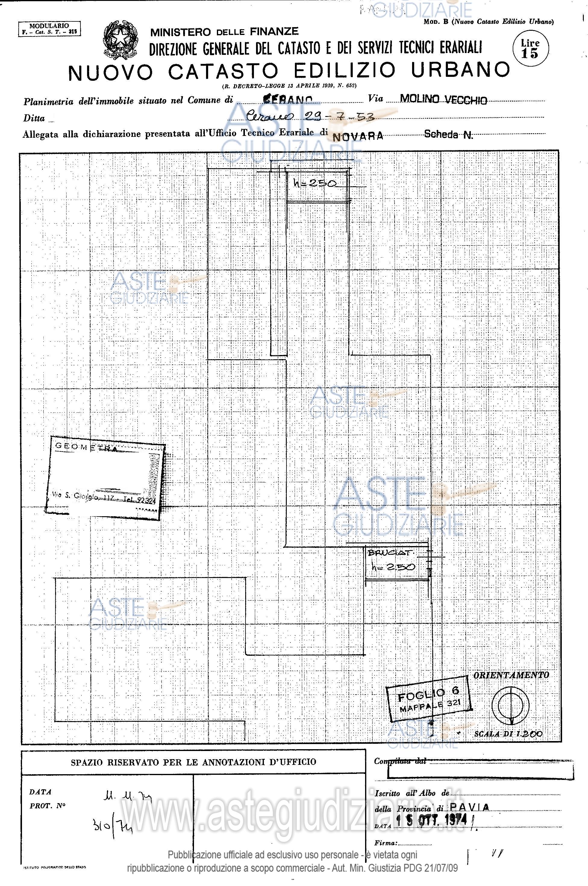 Planimetria del bene