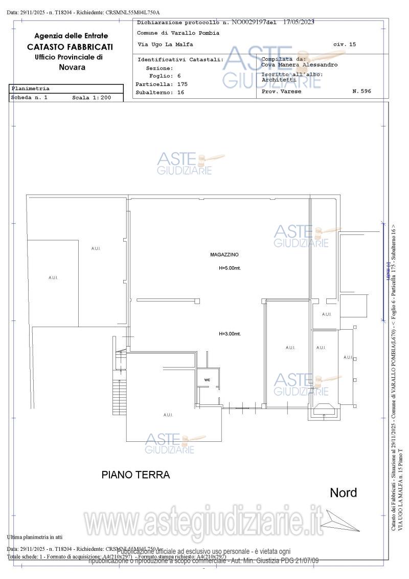 Planimetria del bene