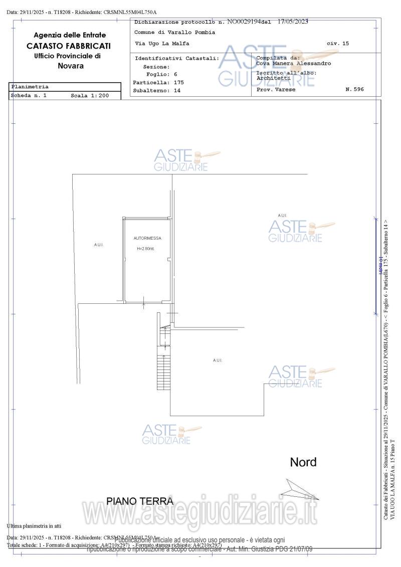 Planimetria del bene