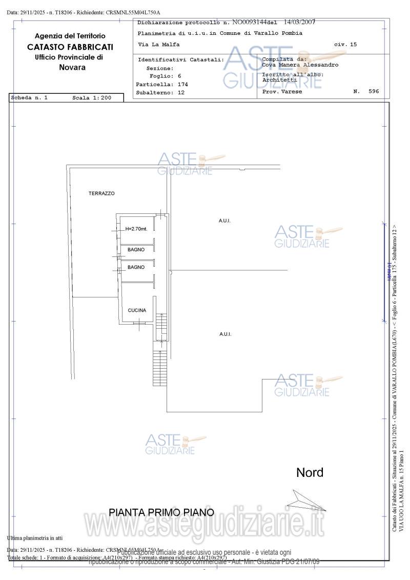 Planimetria del bene