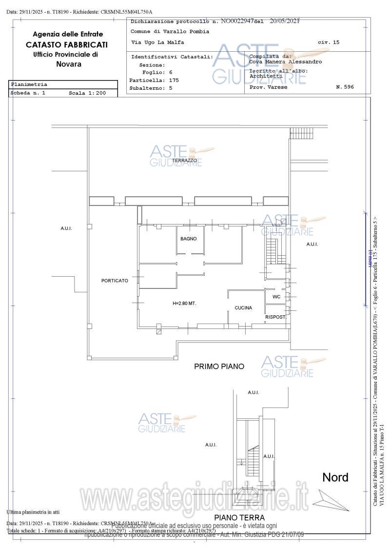 Planimetria del bene