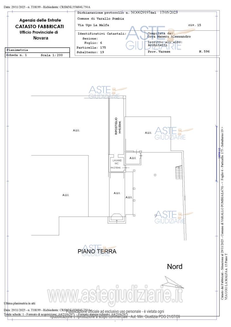 Planimetria del bene