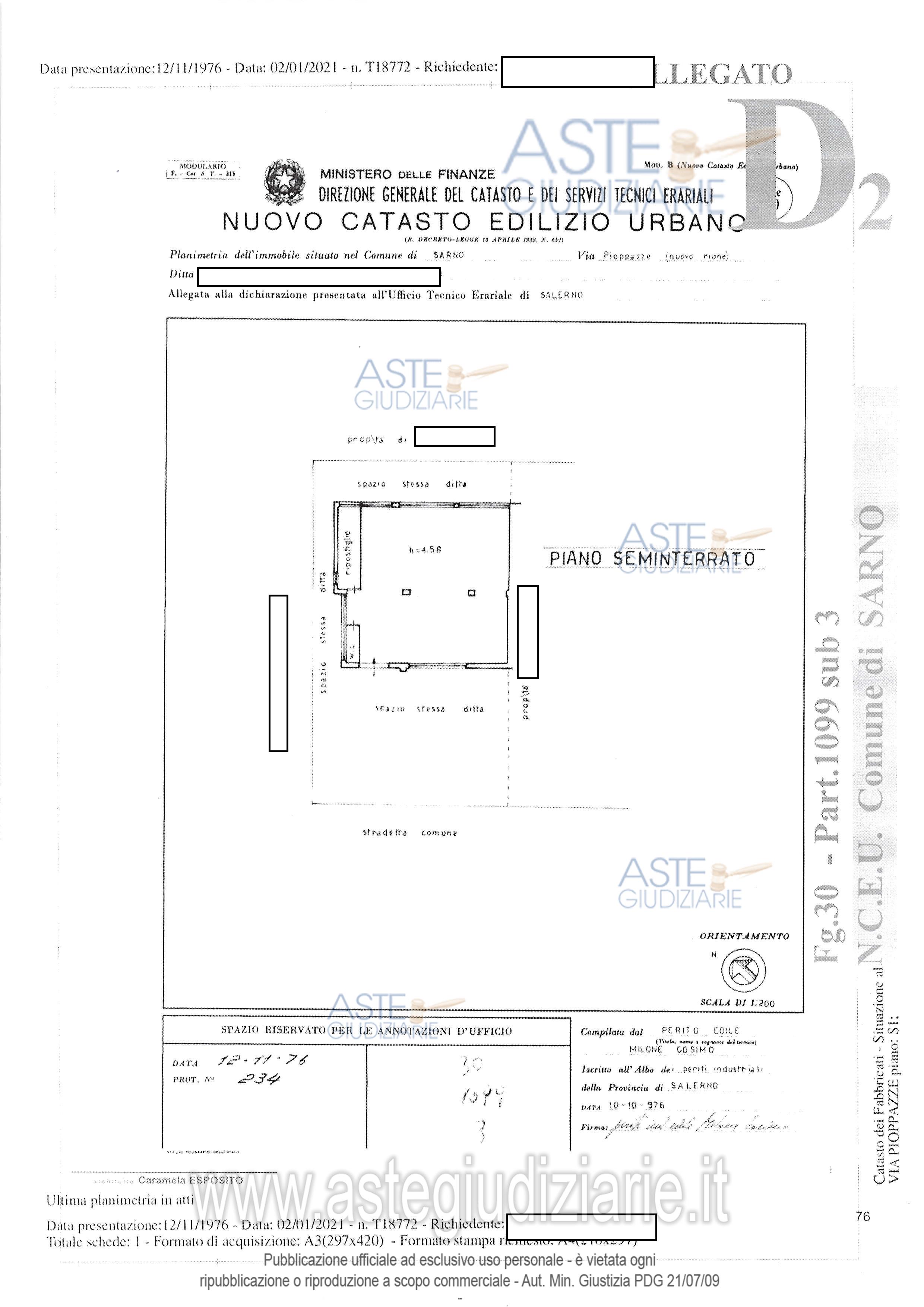 Planimetria del bene