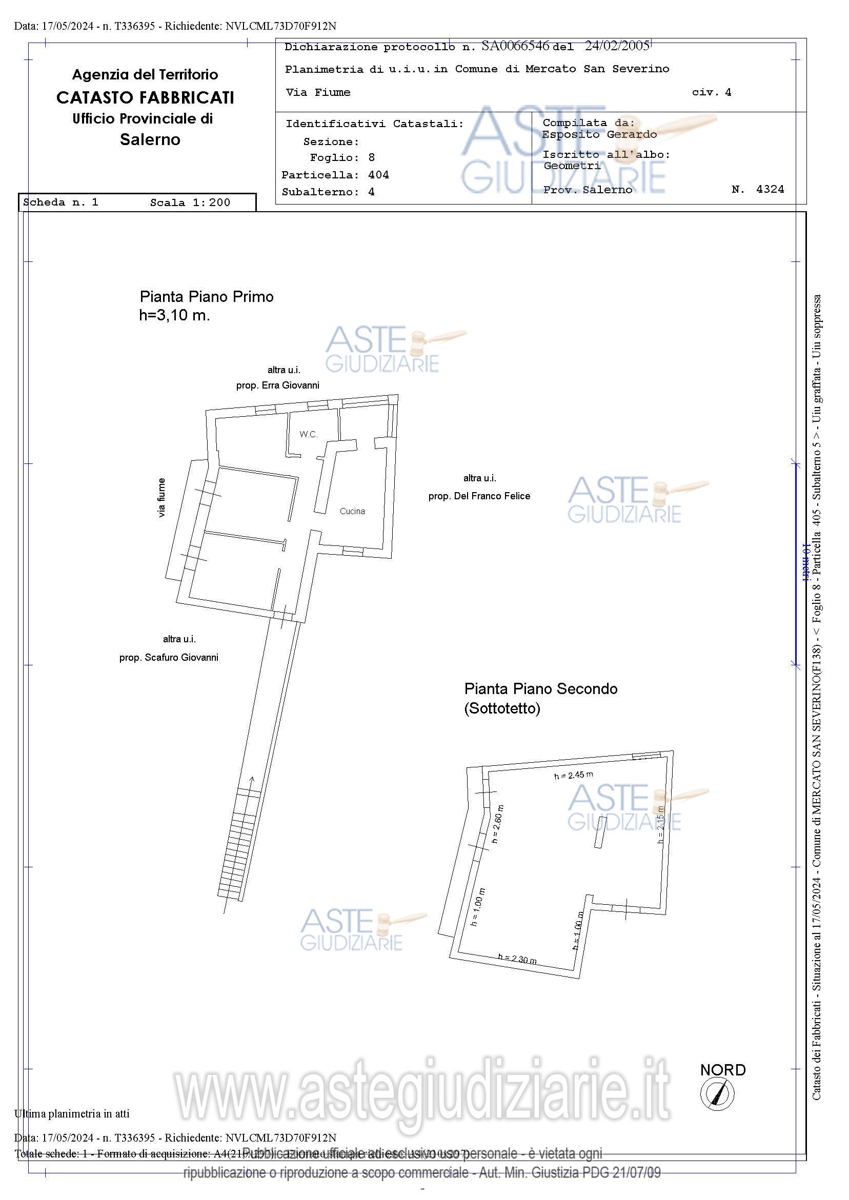 Planimetria del bene