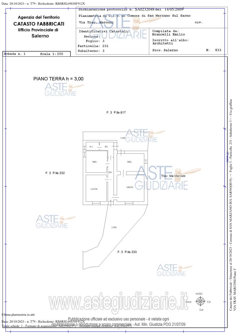 Planimetria del bene