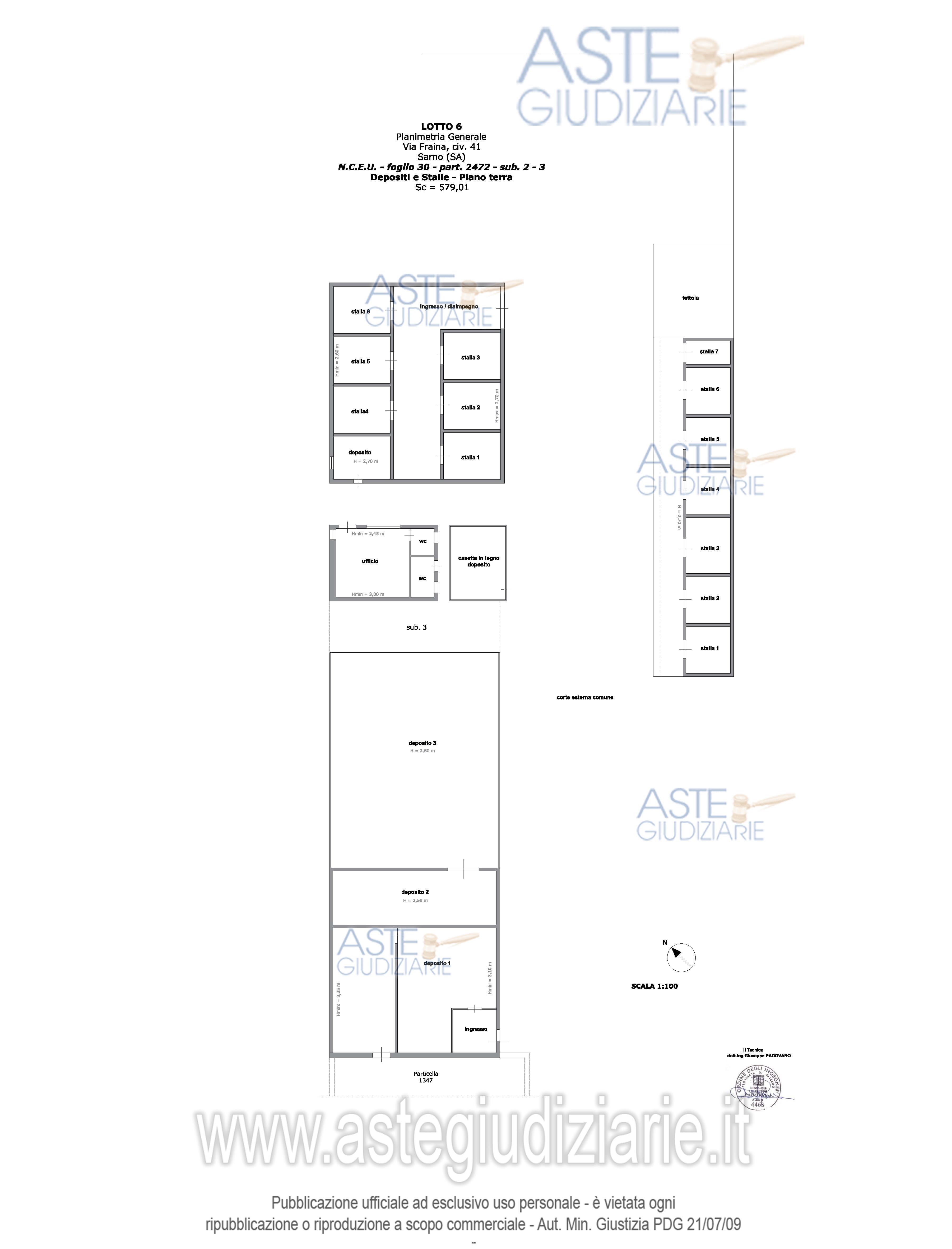 Planimetria del bene