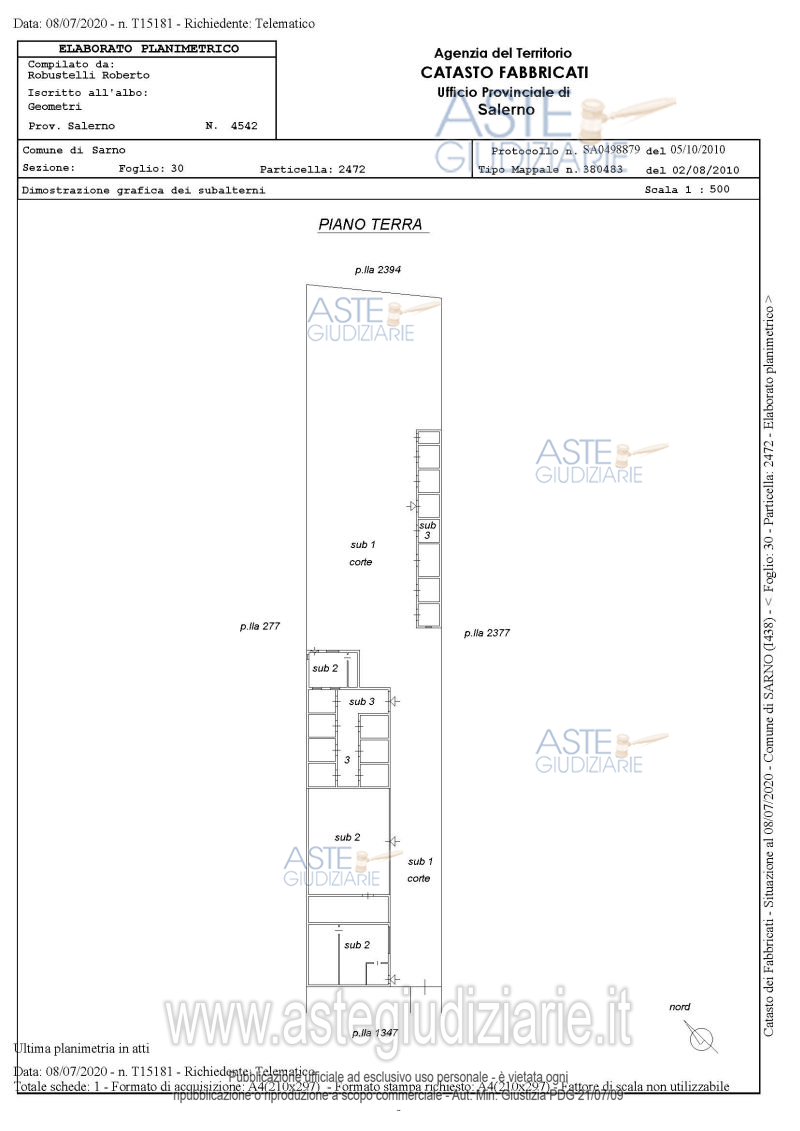Planimetria del bene