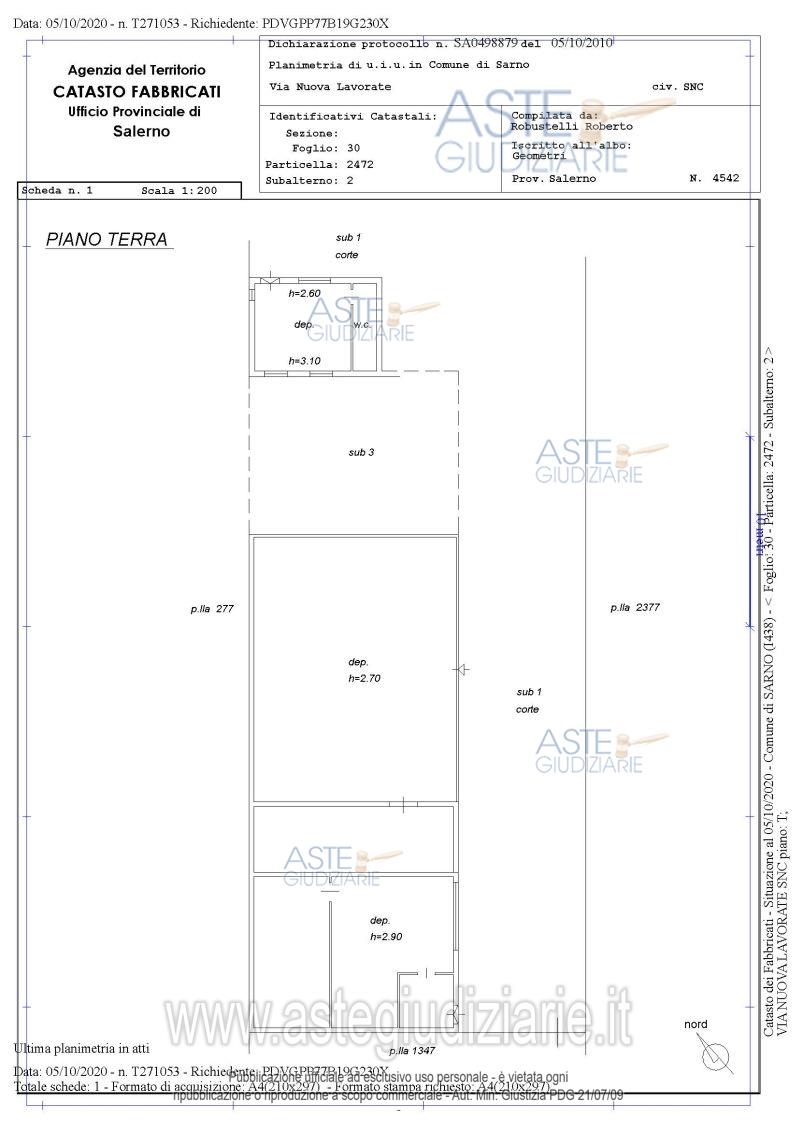 Planimetria del bene
