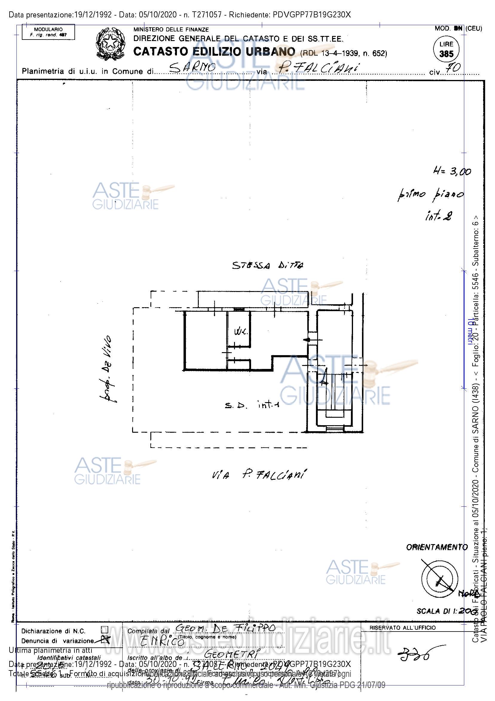 Planimetria del bene