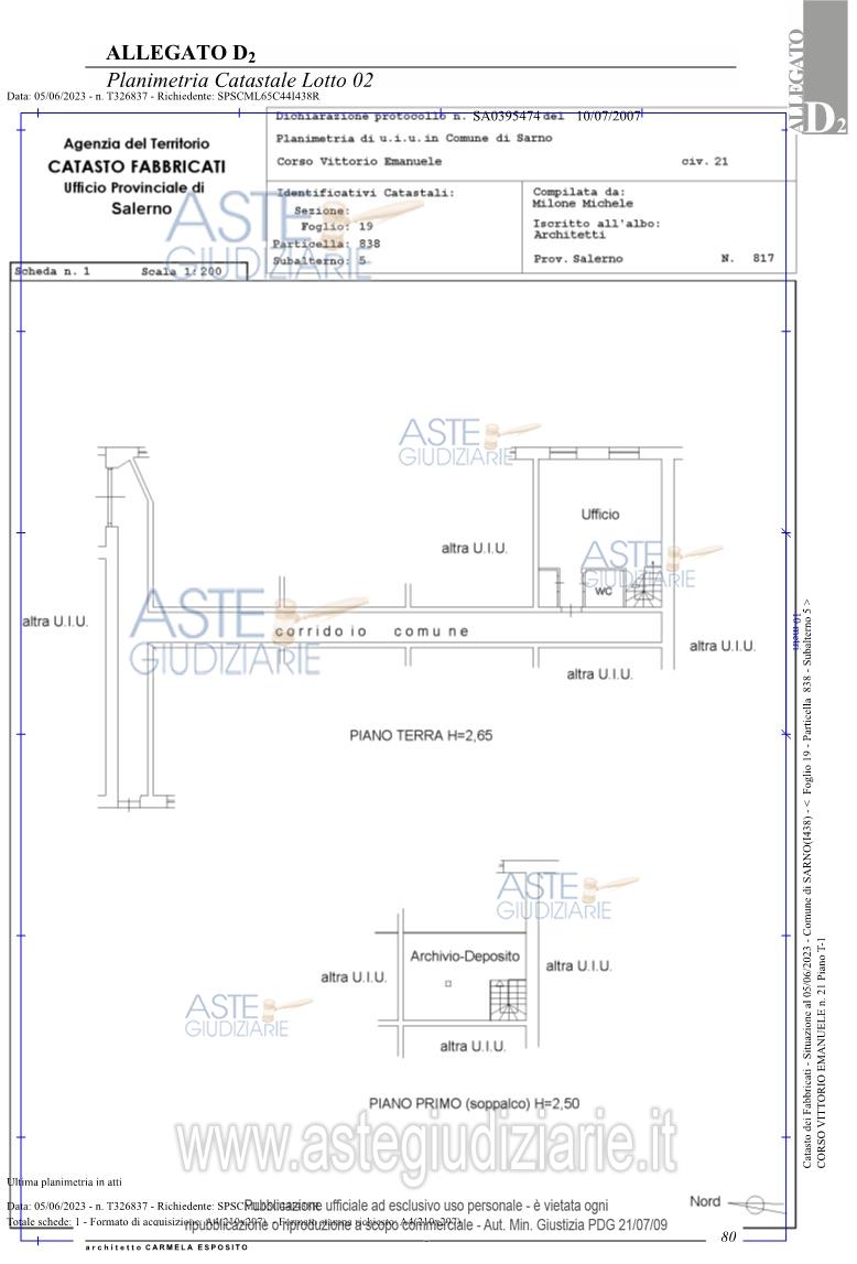 Planimetria del bene
