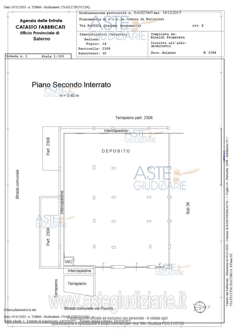 Planimetria del bene