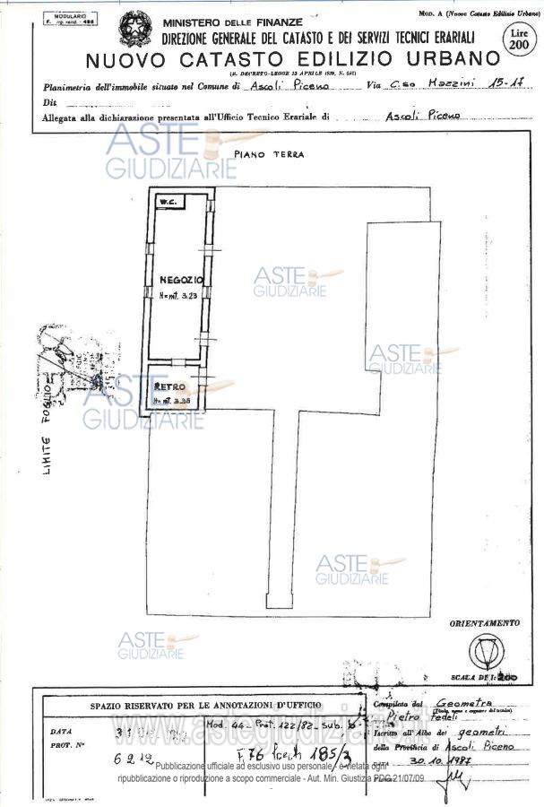 Planimetria del bene