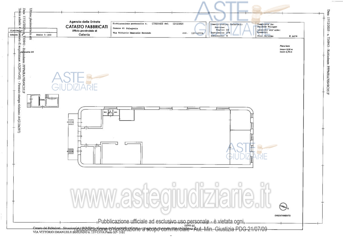 Planimetria del bene