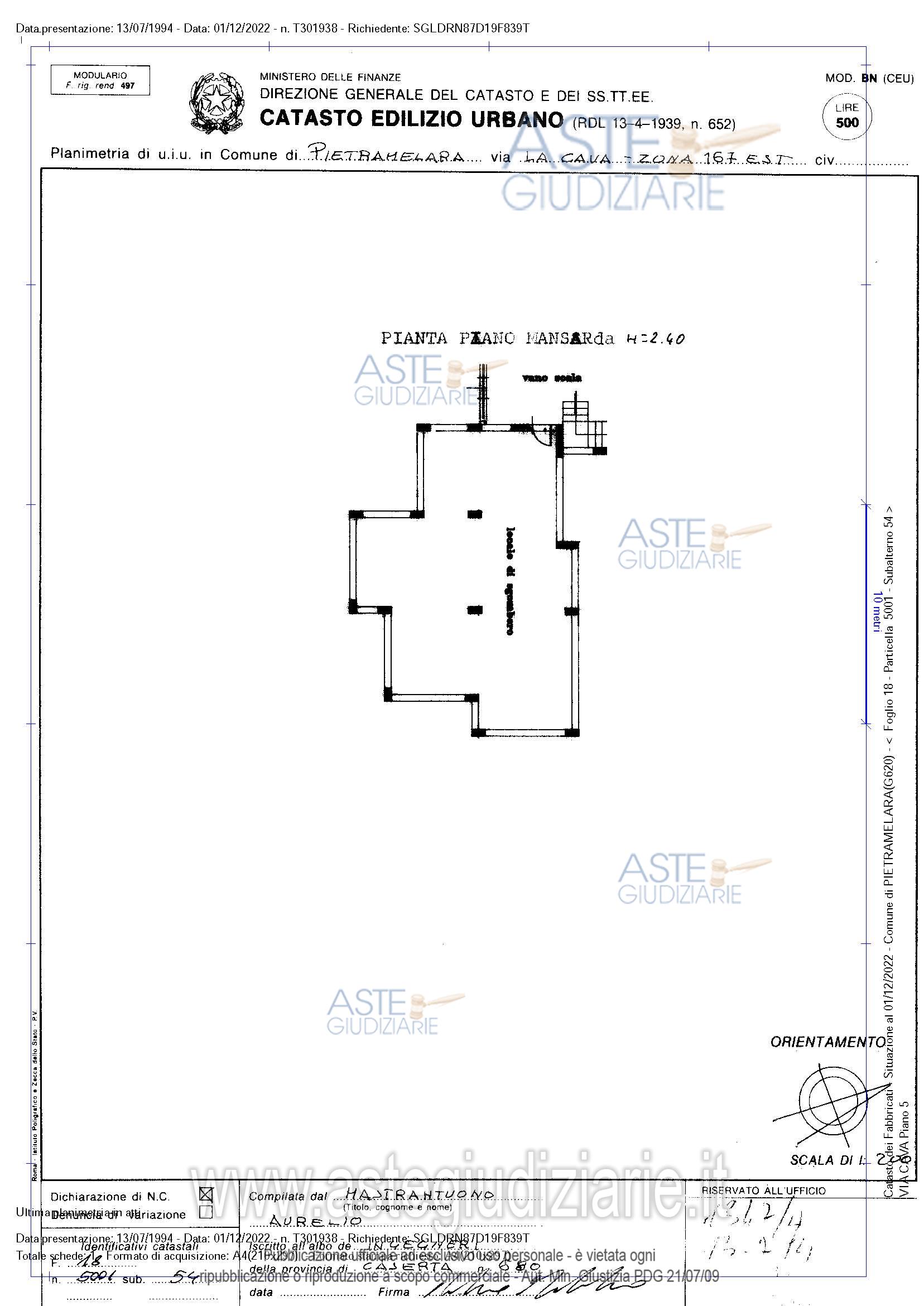 Planimetria del bene
