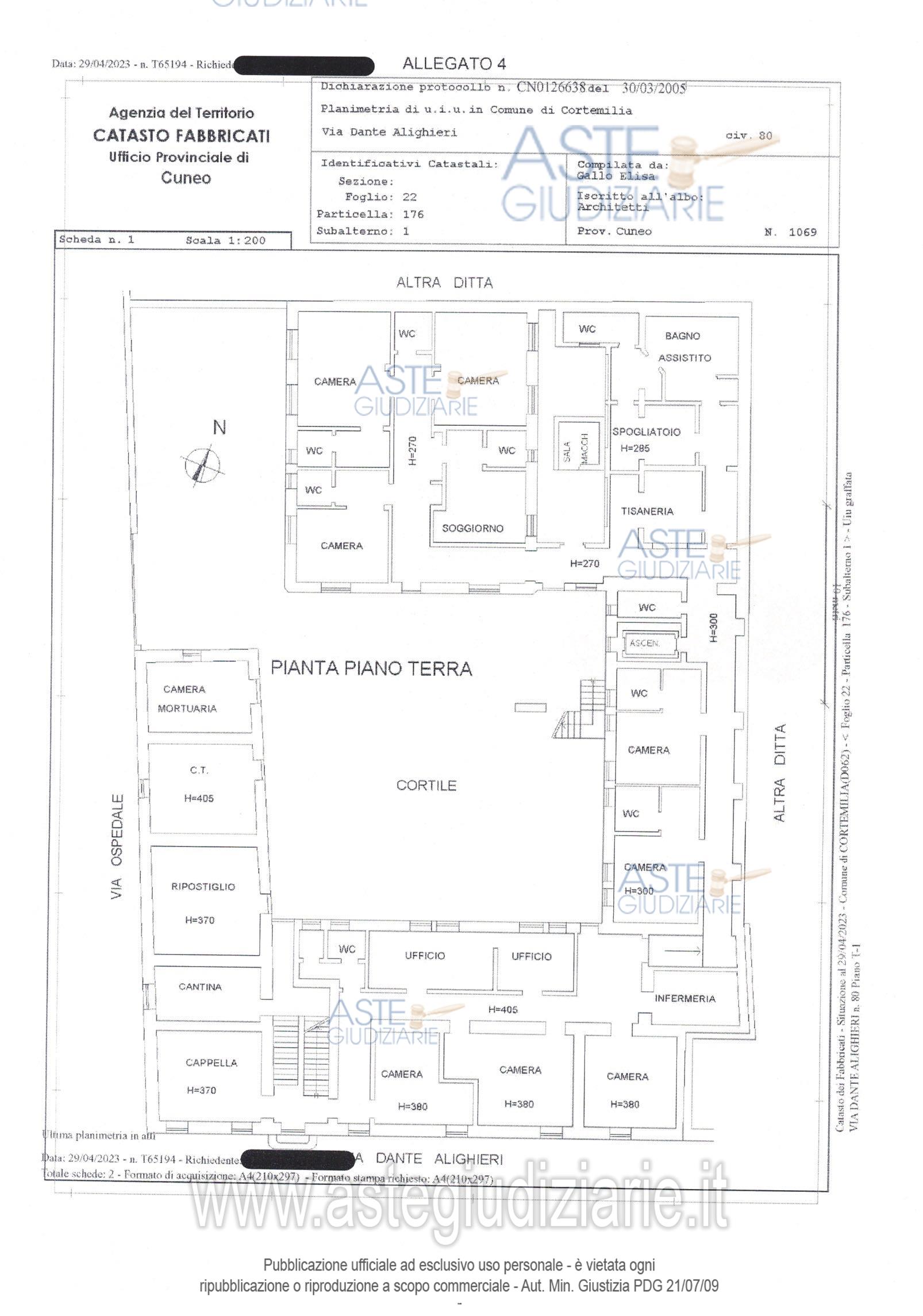 Planimetria del bene