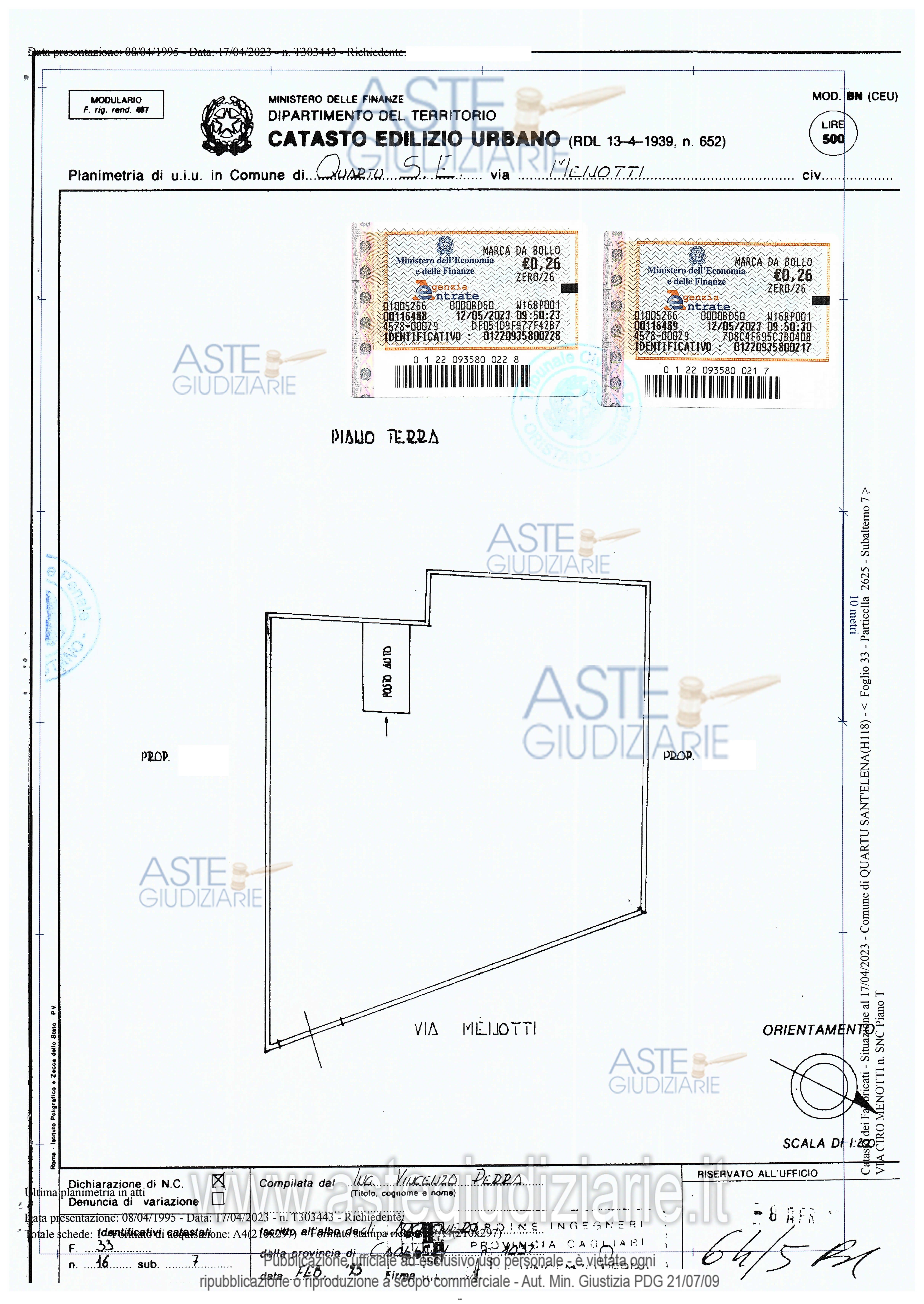 Planimetria del bene