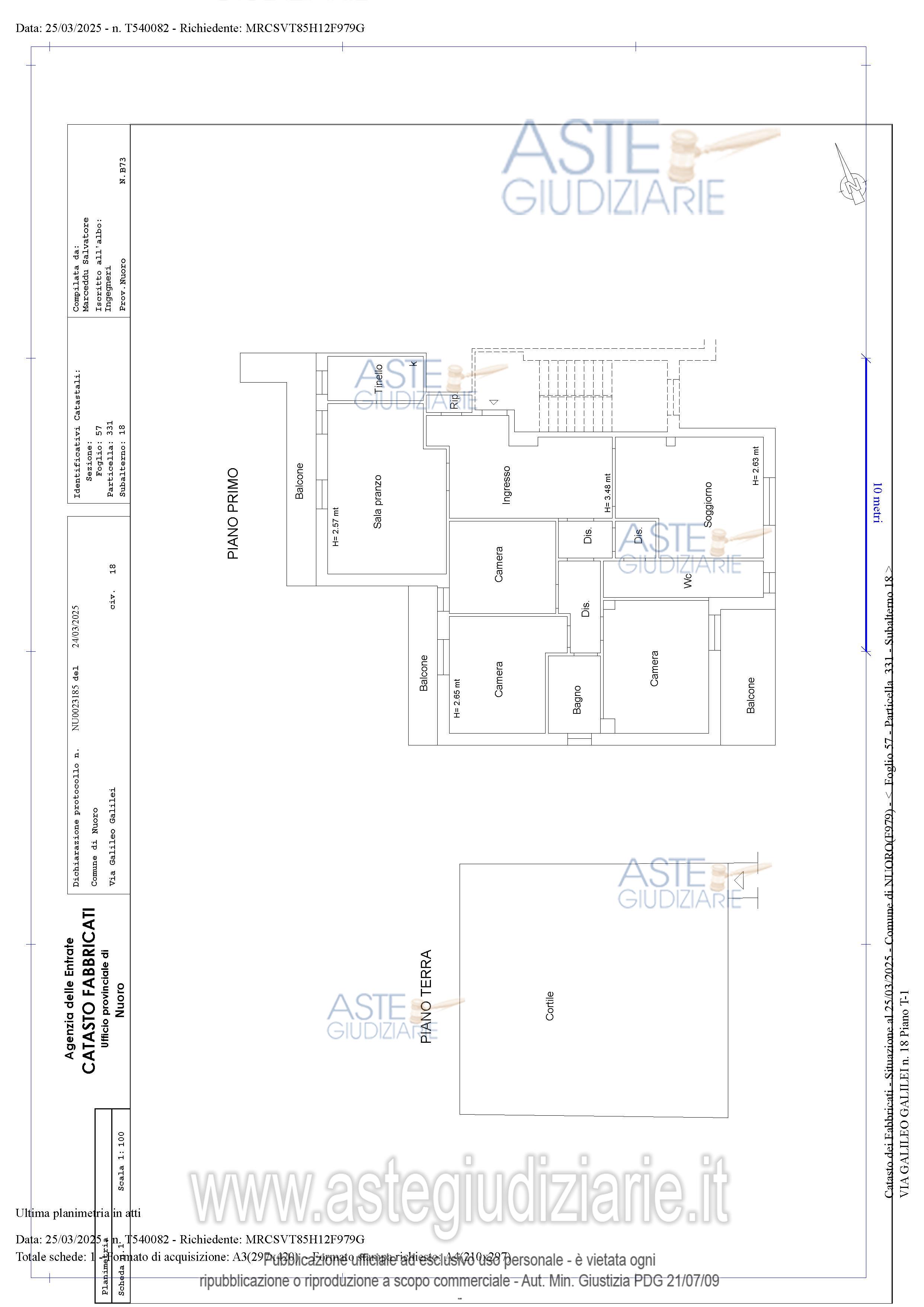 Planimetria del bene