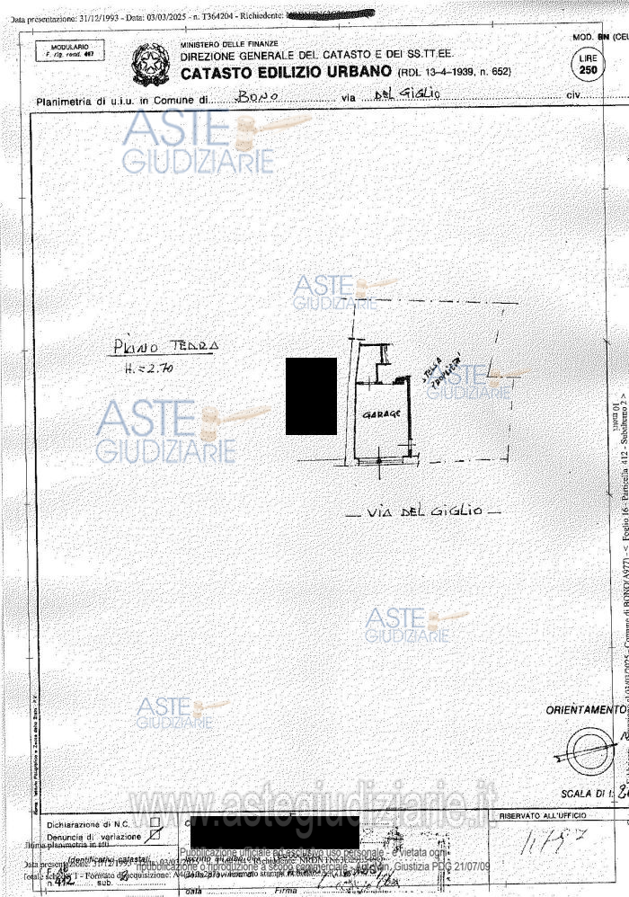 Planimetria del bene