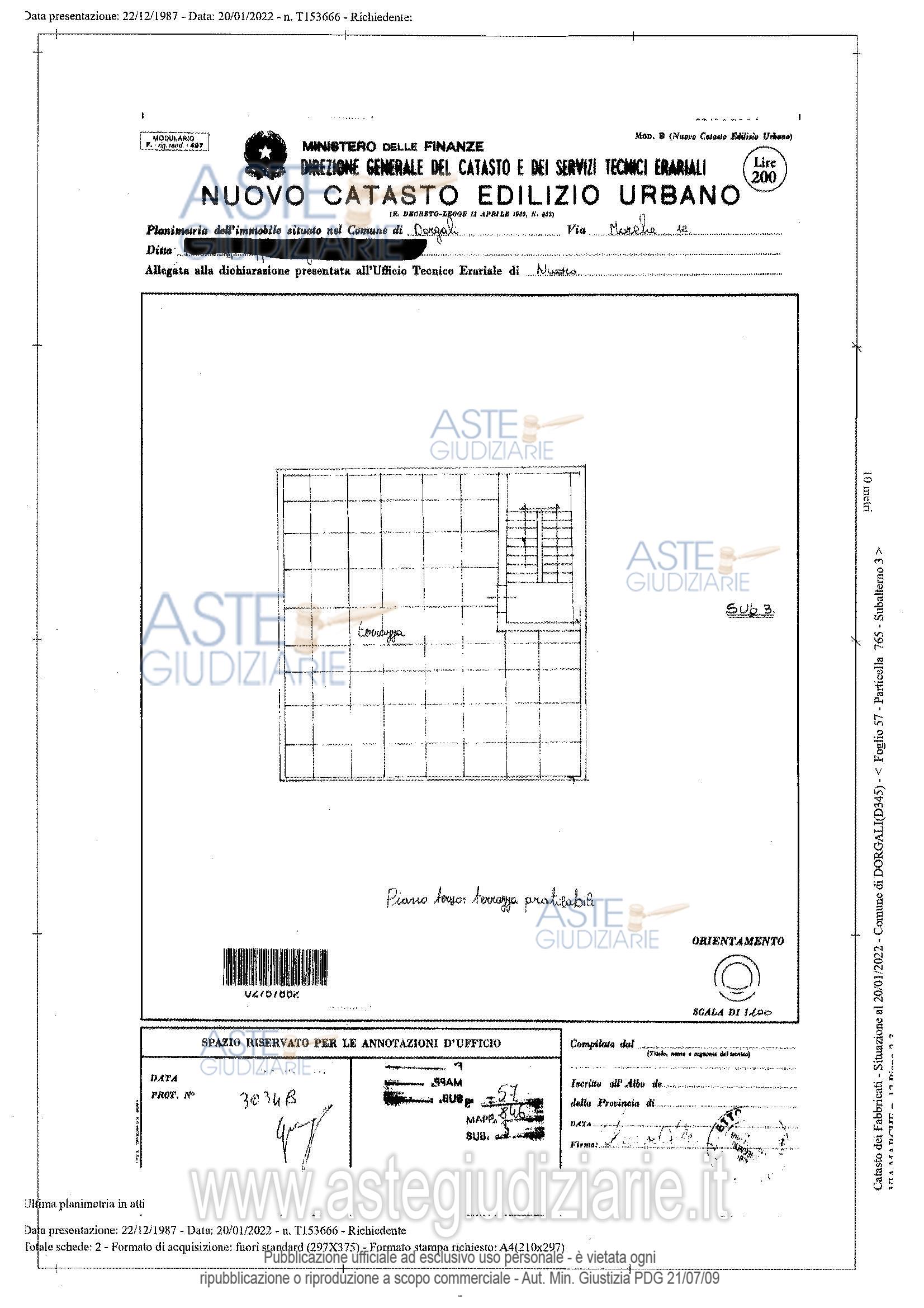 Planimetria del bene