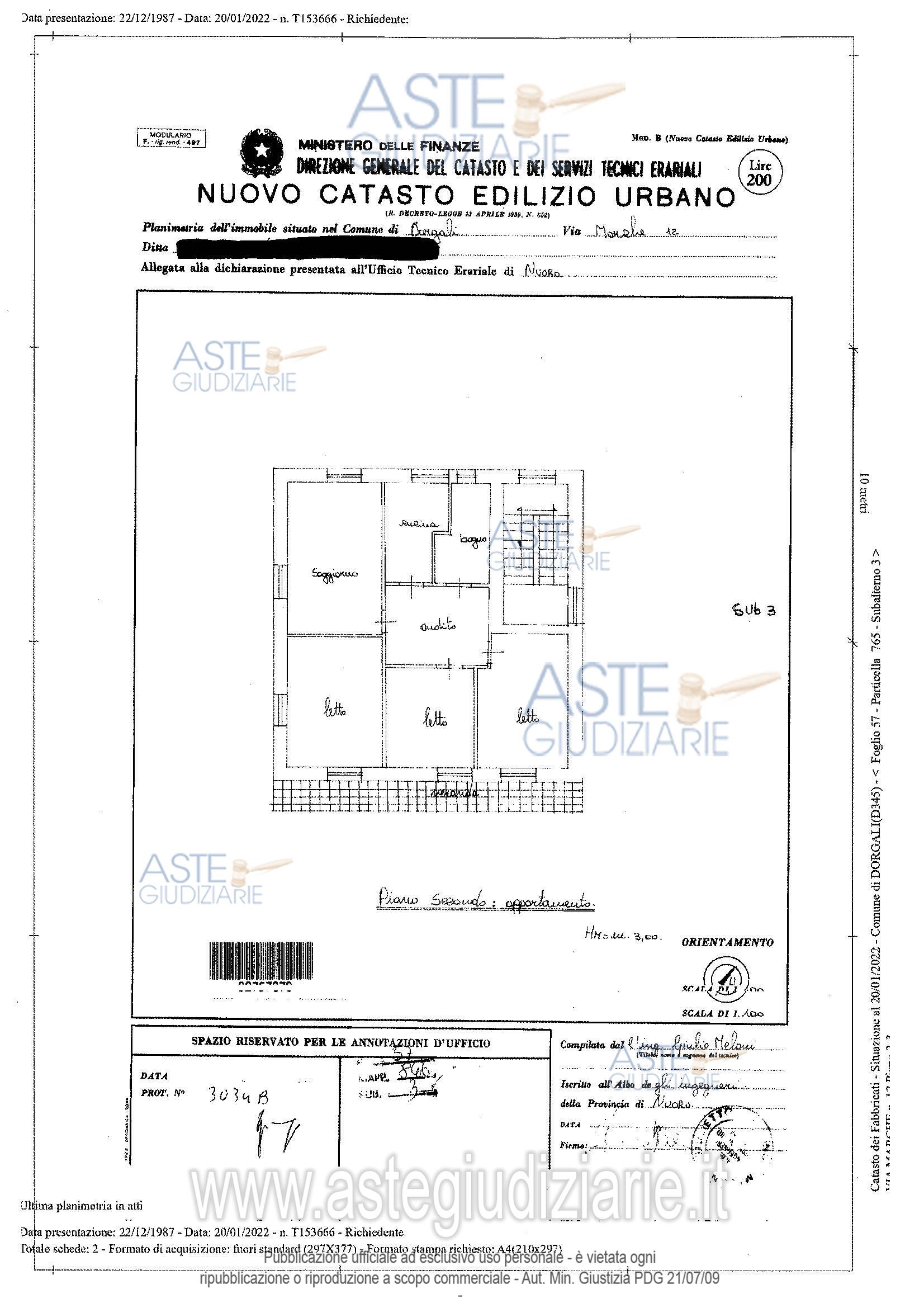 Planimetria del bene