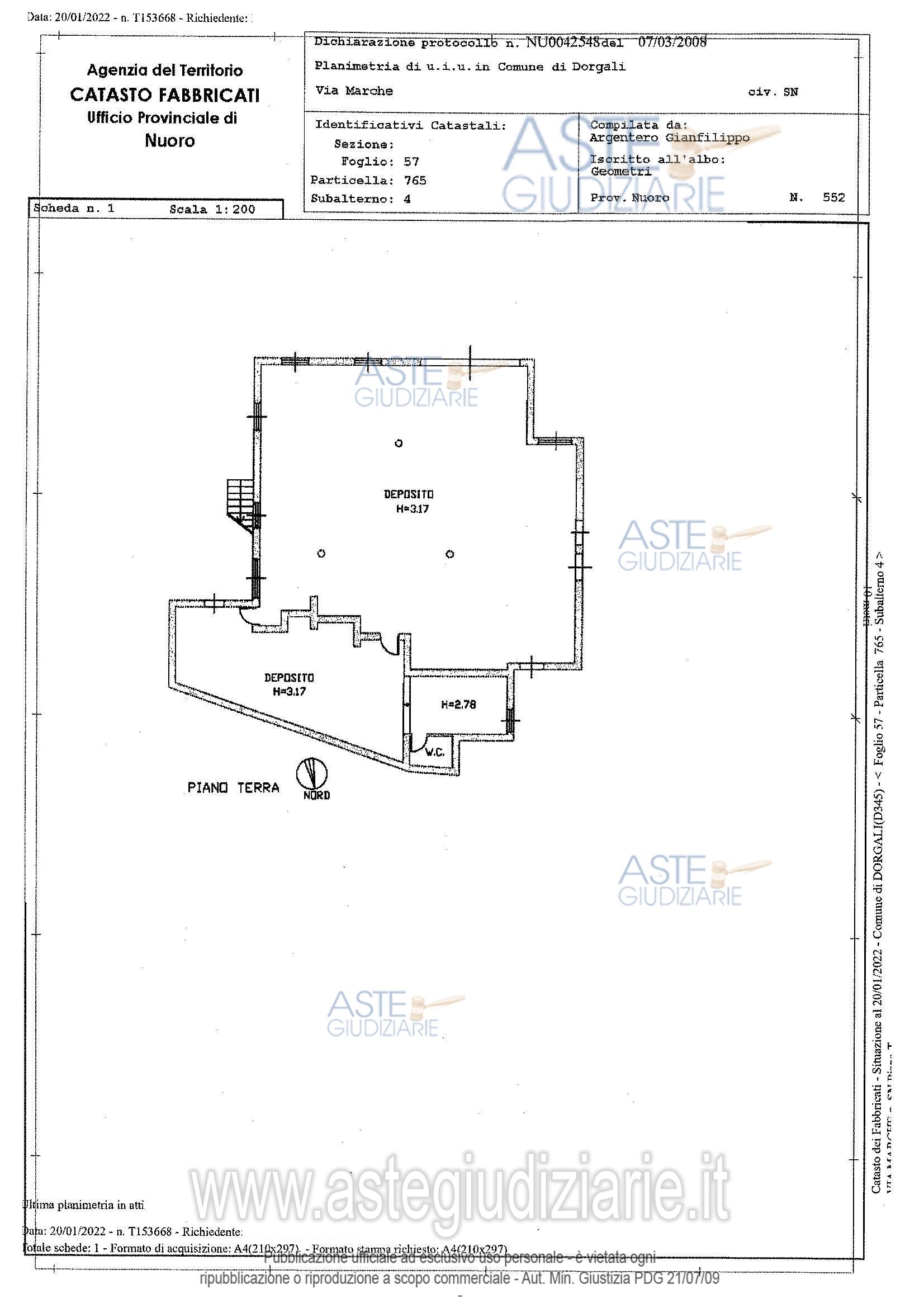 Planimetria del bene