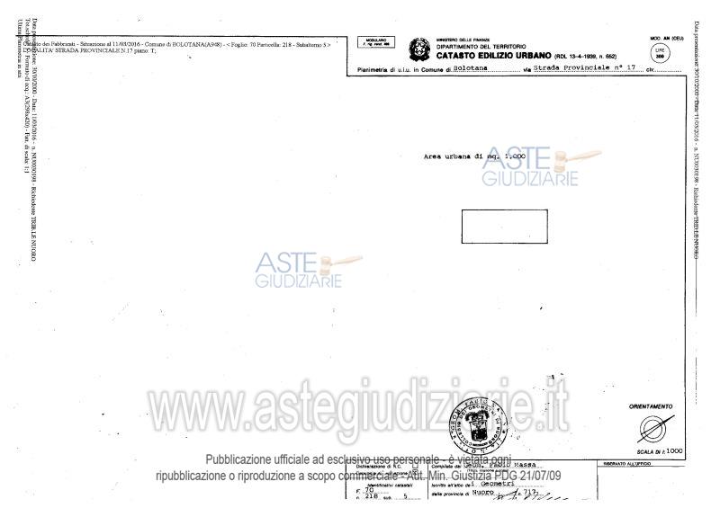 Planimetria del bene