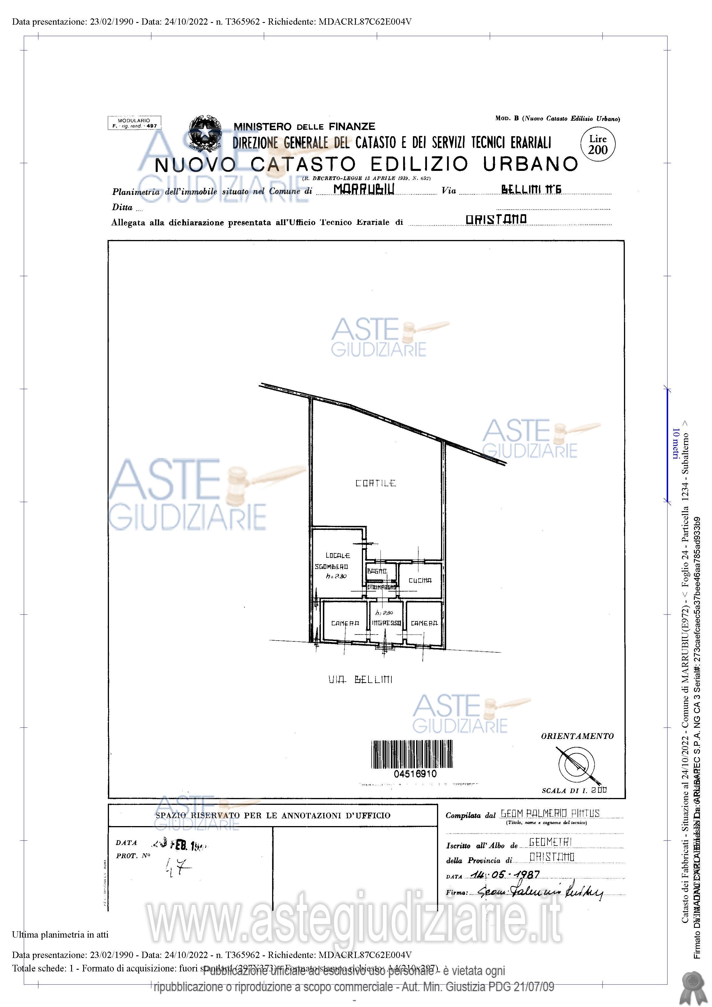 Planimetria del bene