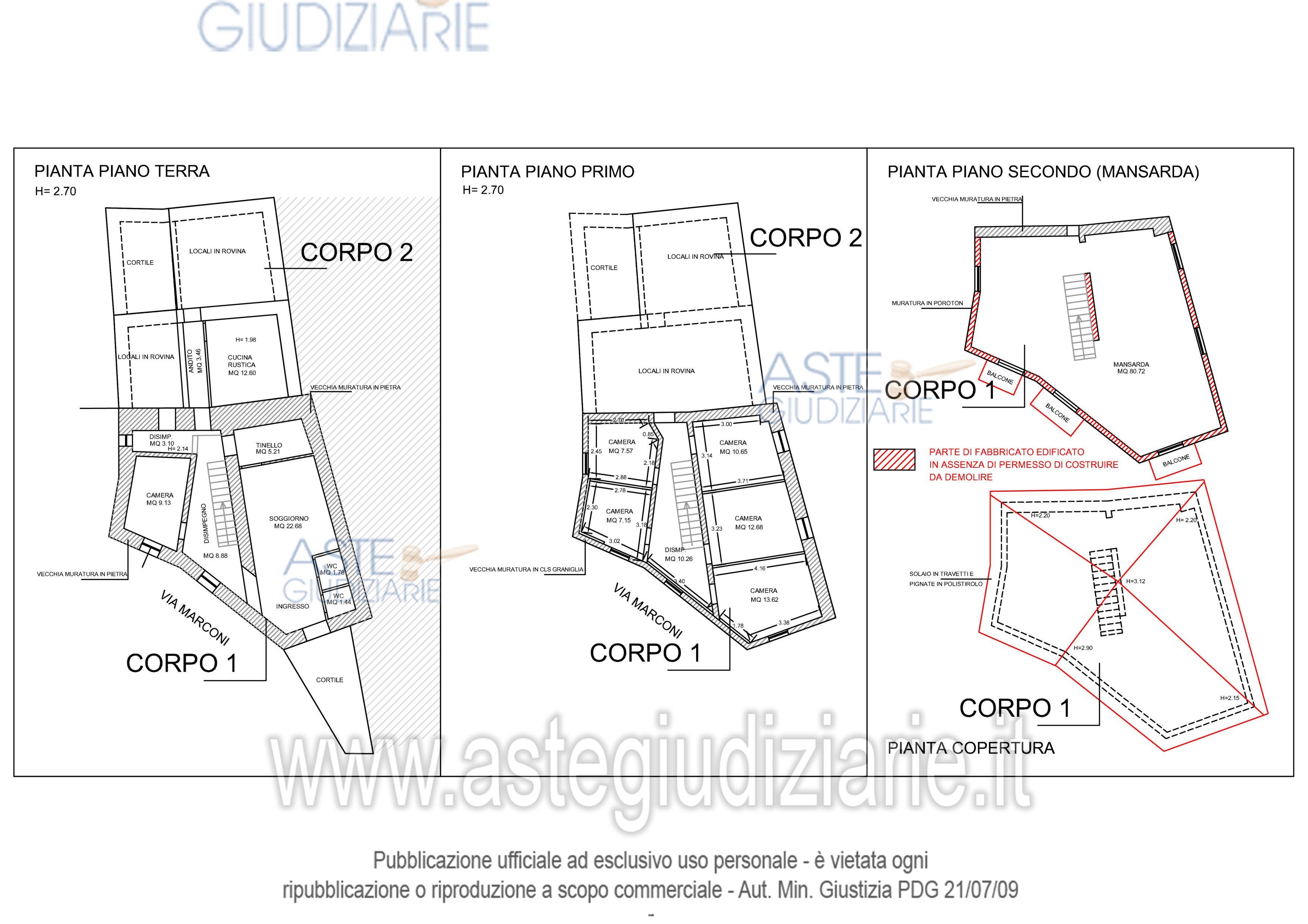 Planimetria del bene