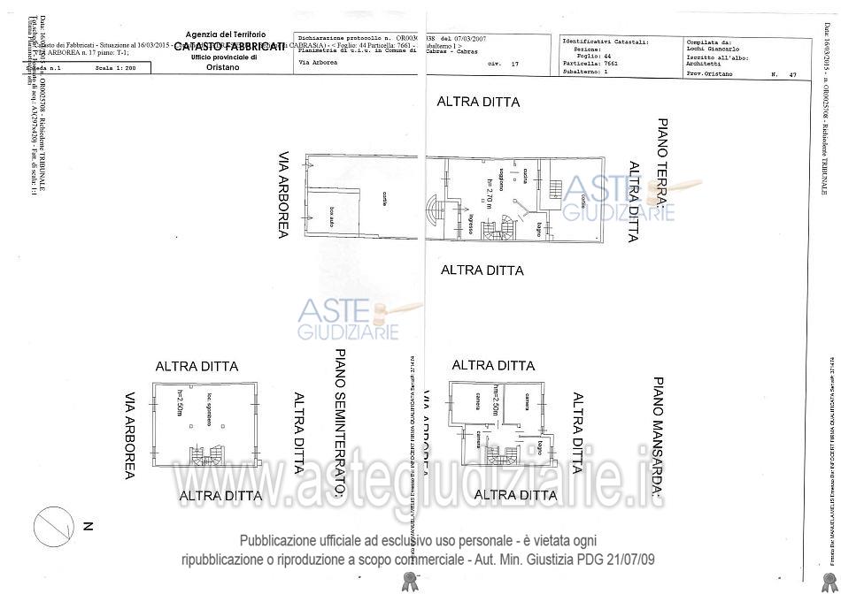 Planimetria del bene