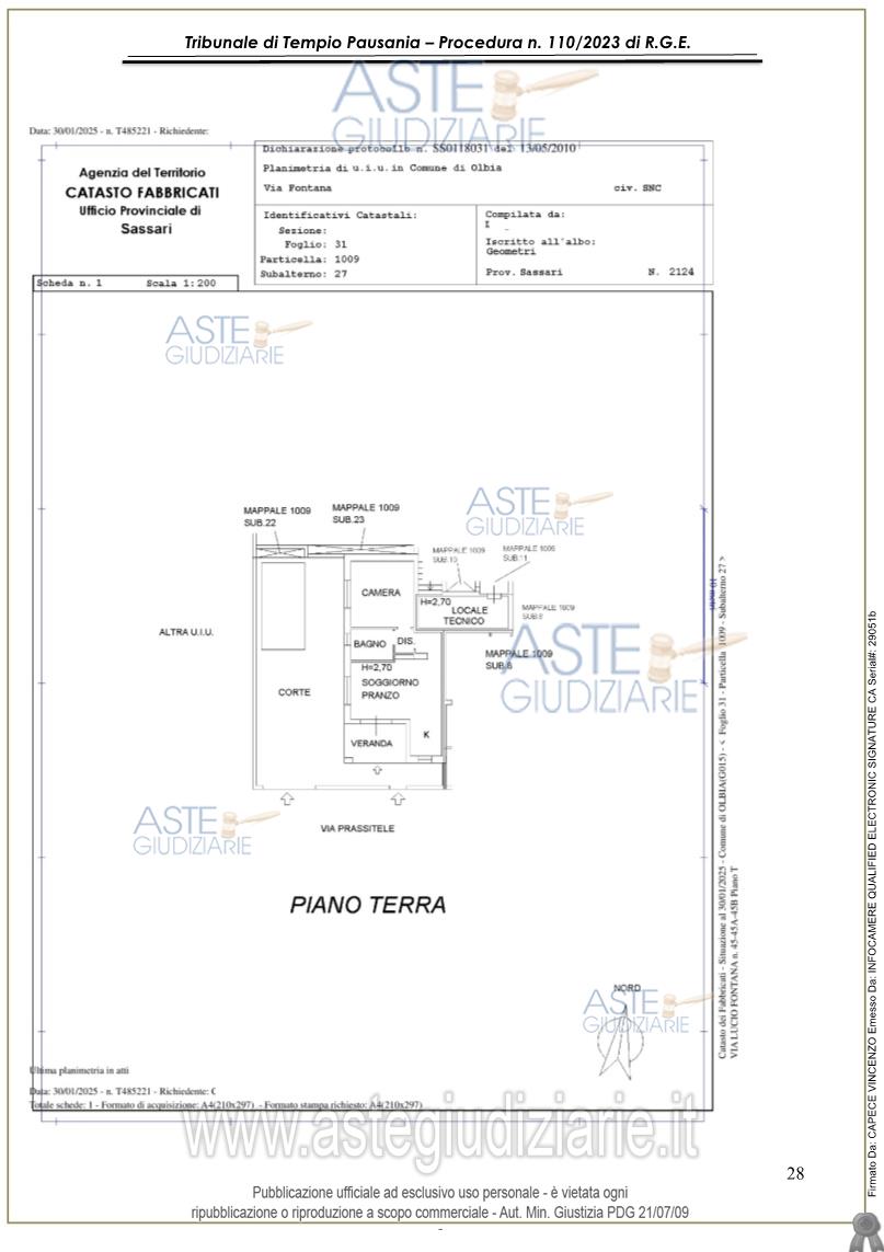 Planimetria del bene
