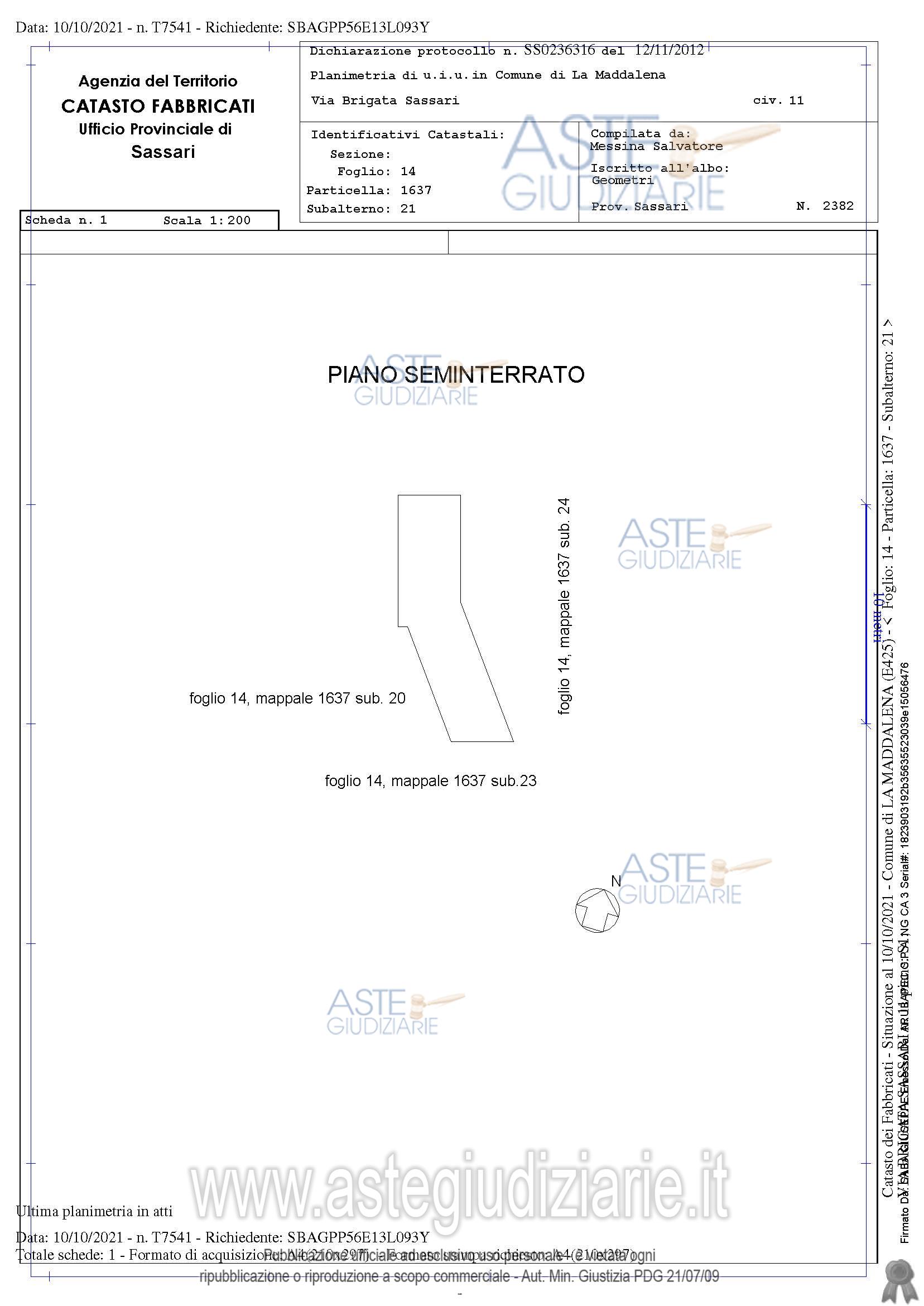 Planimetria del bene