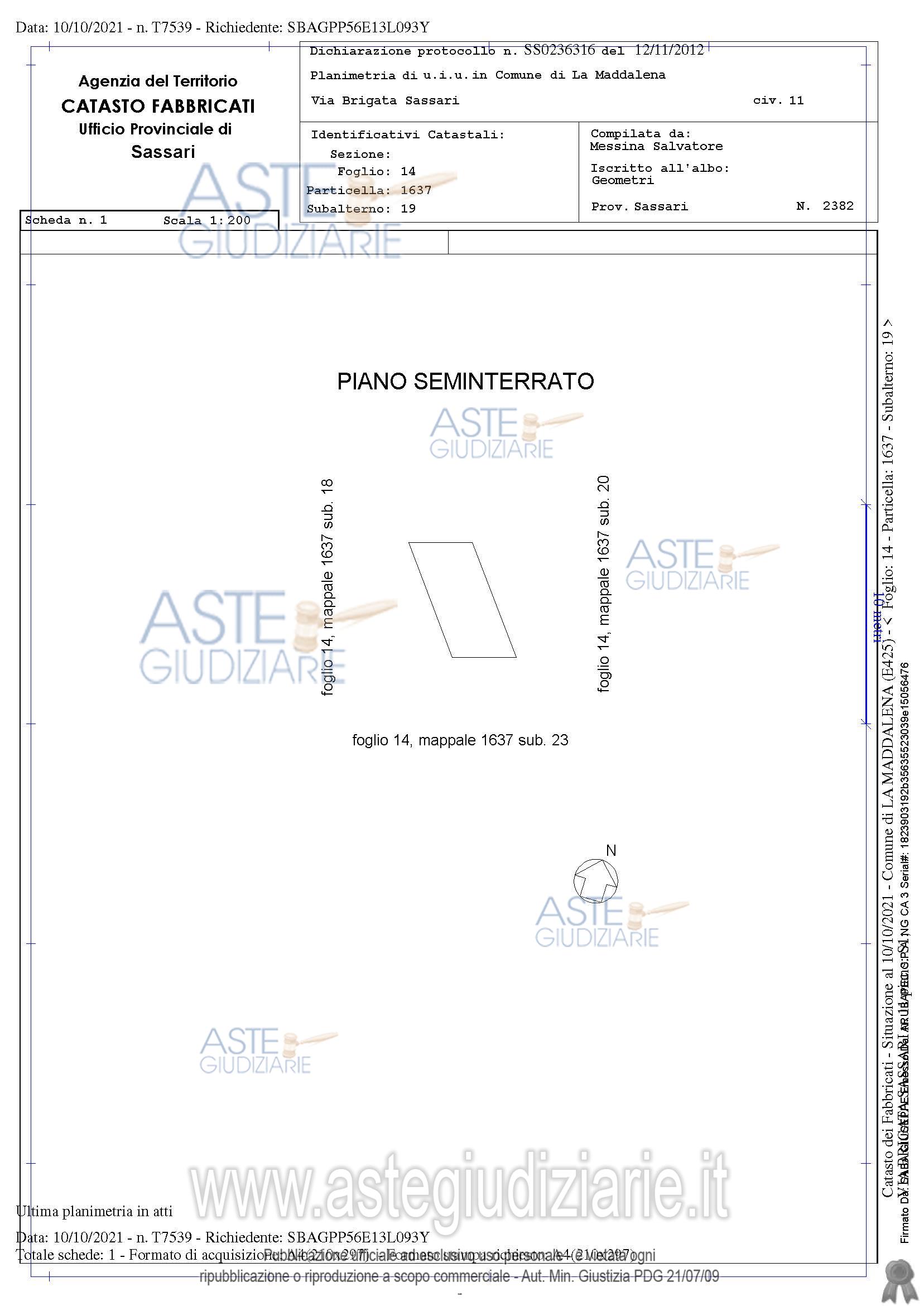 Planimetria del bene