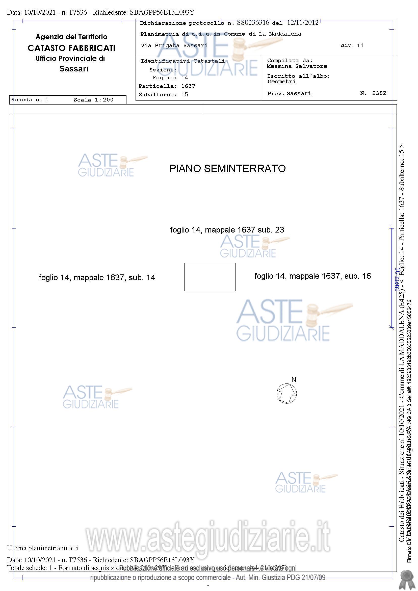 Planimetria del bene