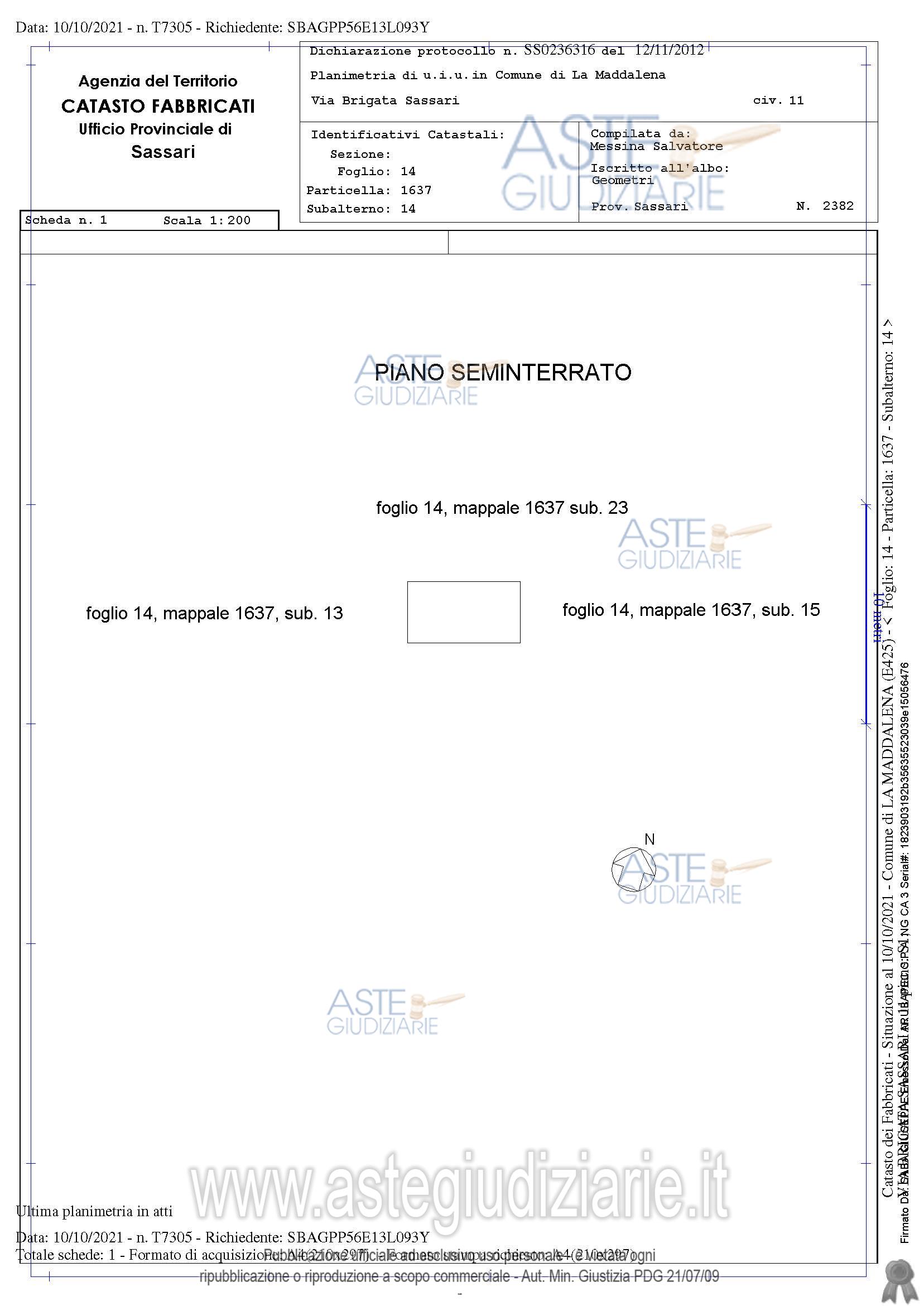 Planimetria del bene