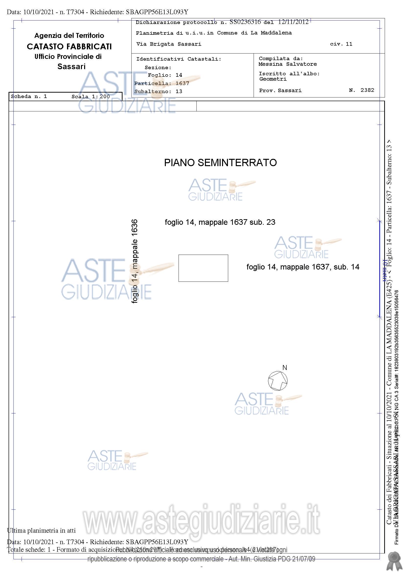 Planimetria del bene