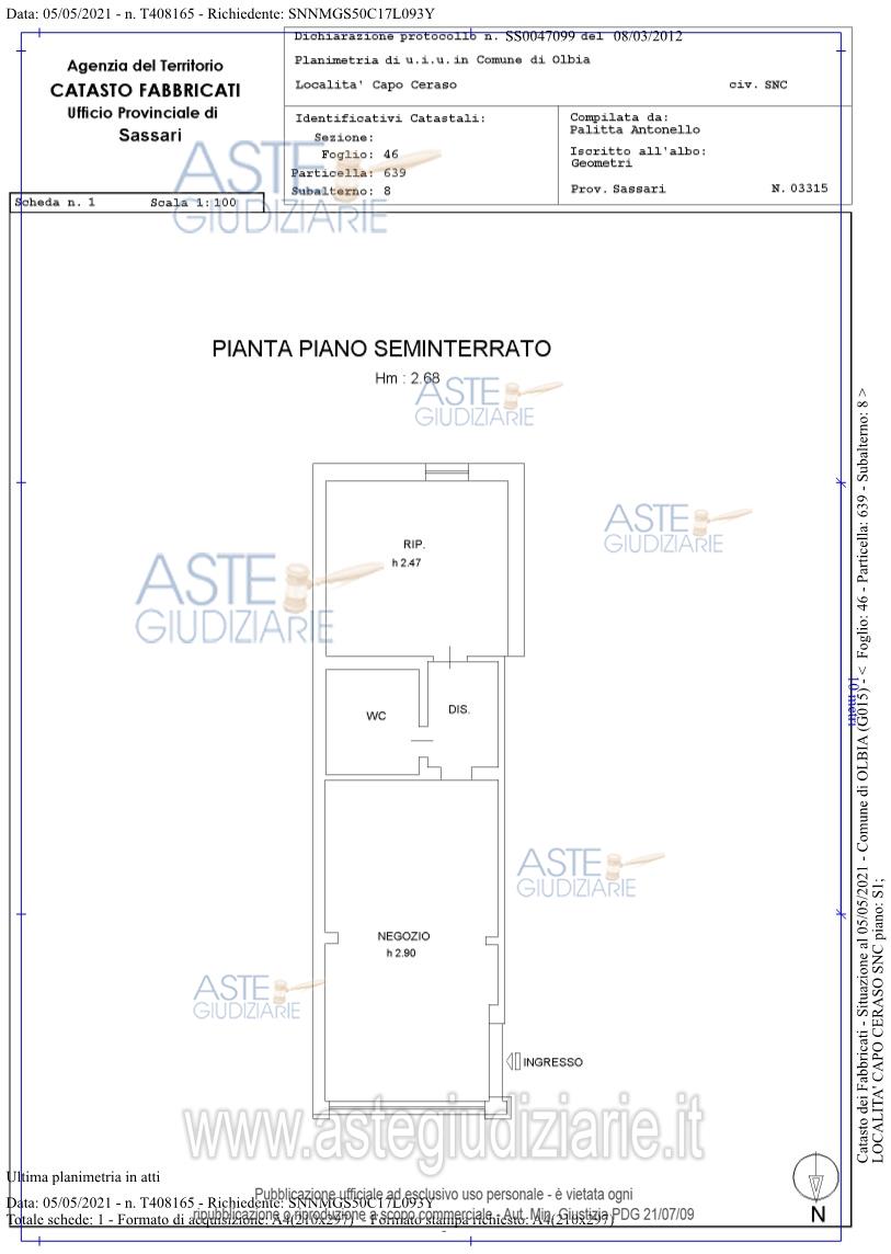 Planimetria del bene