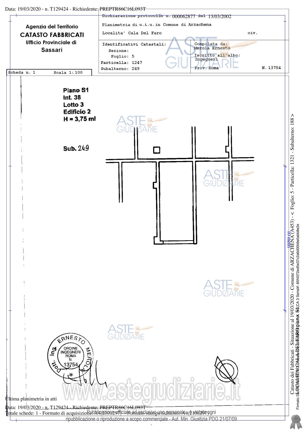 Planimetria del bene