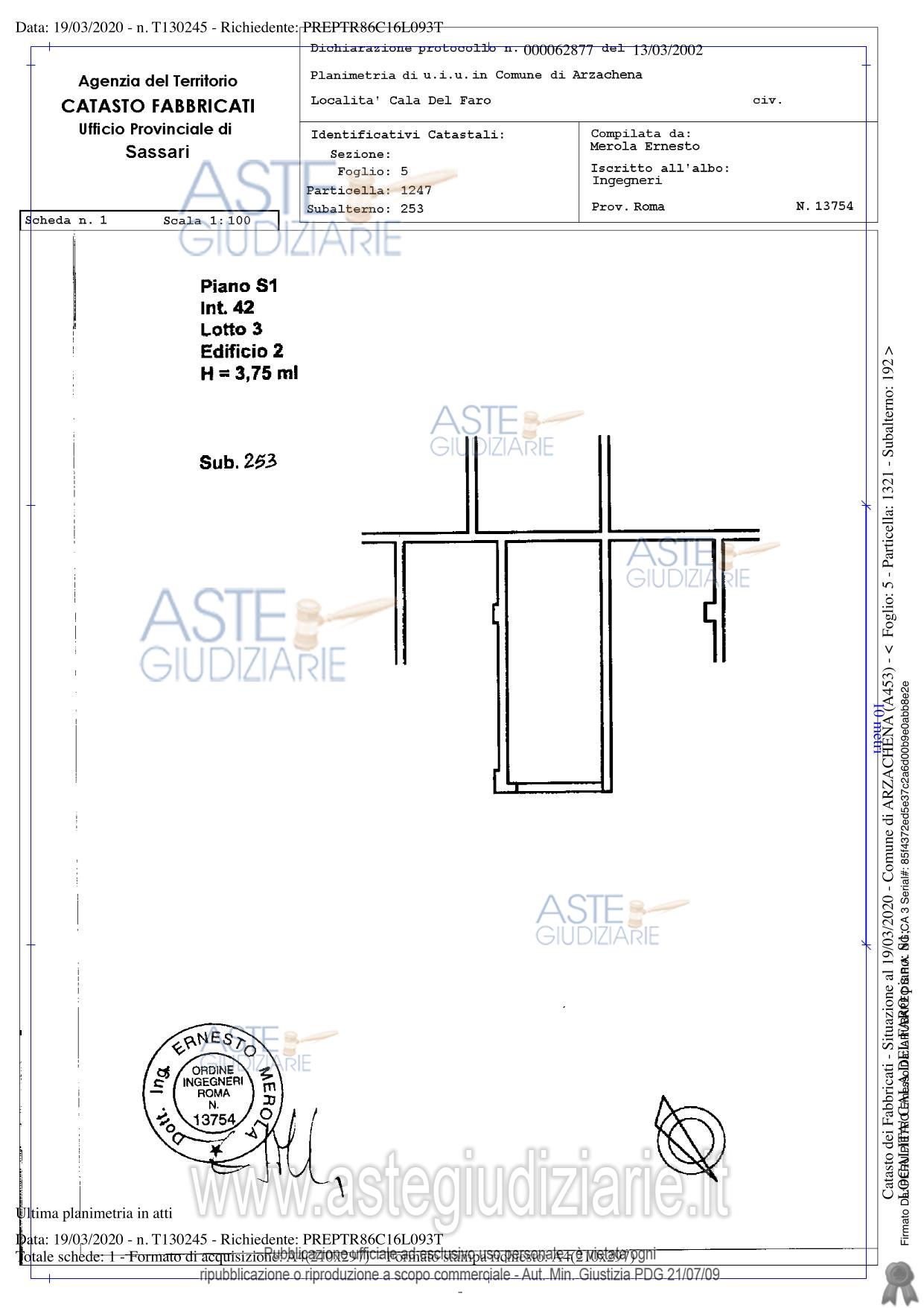 Planimetria del bene