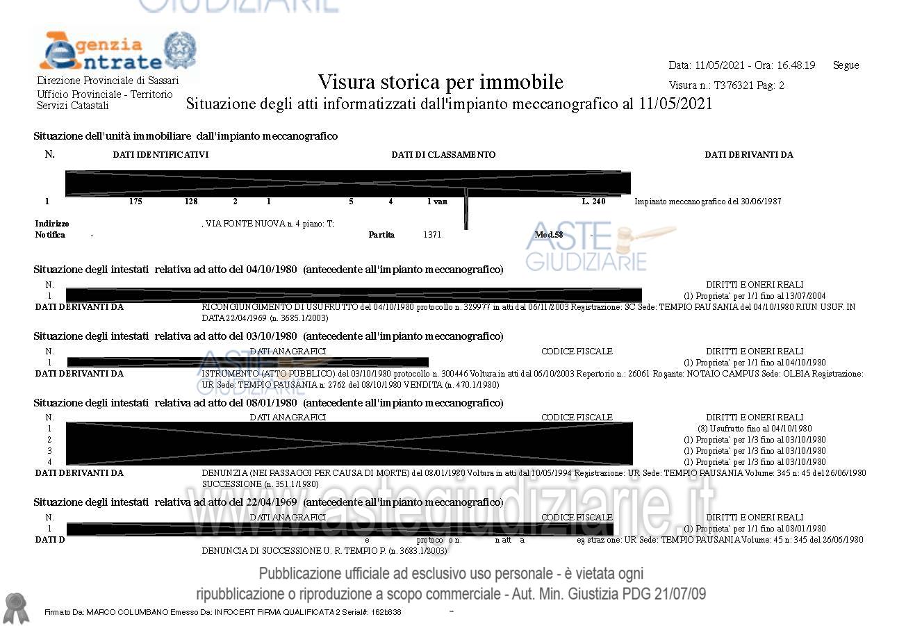 Planimetria del bene