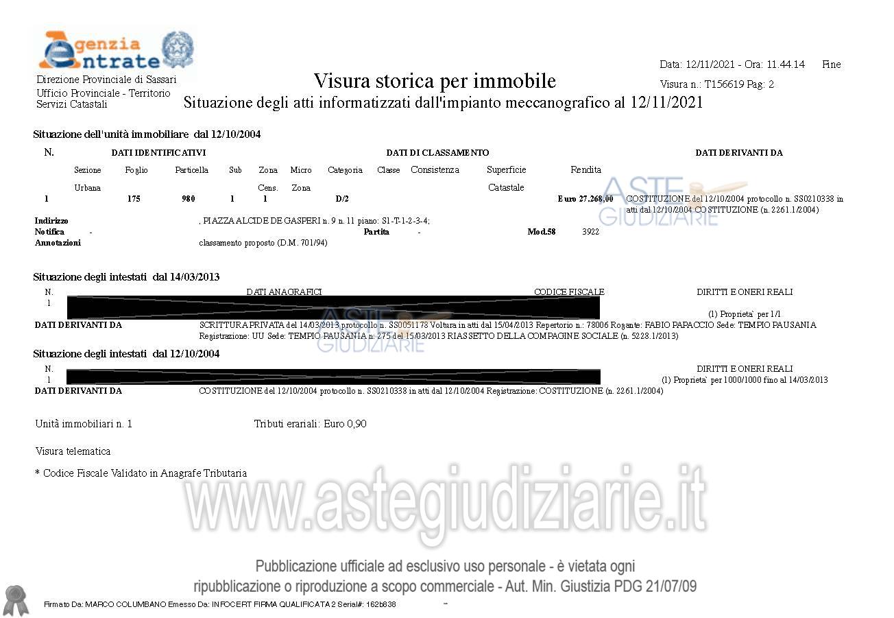 Planimetria del bene