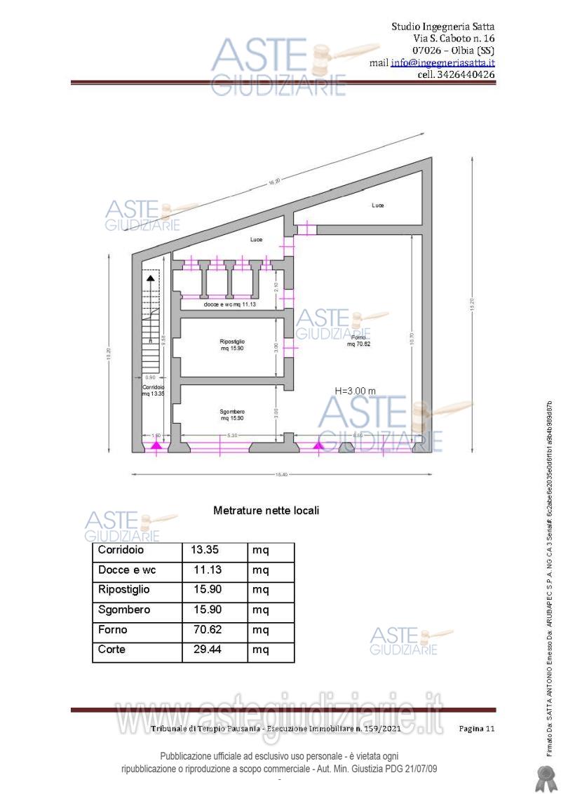 Planimetria del bene