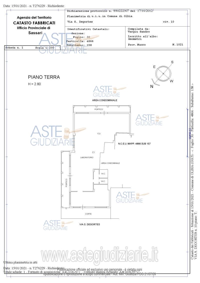 Planimetria del bene