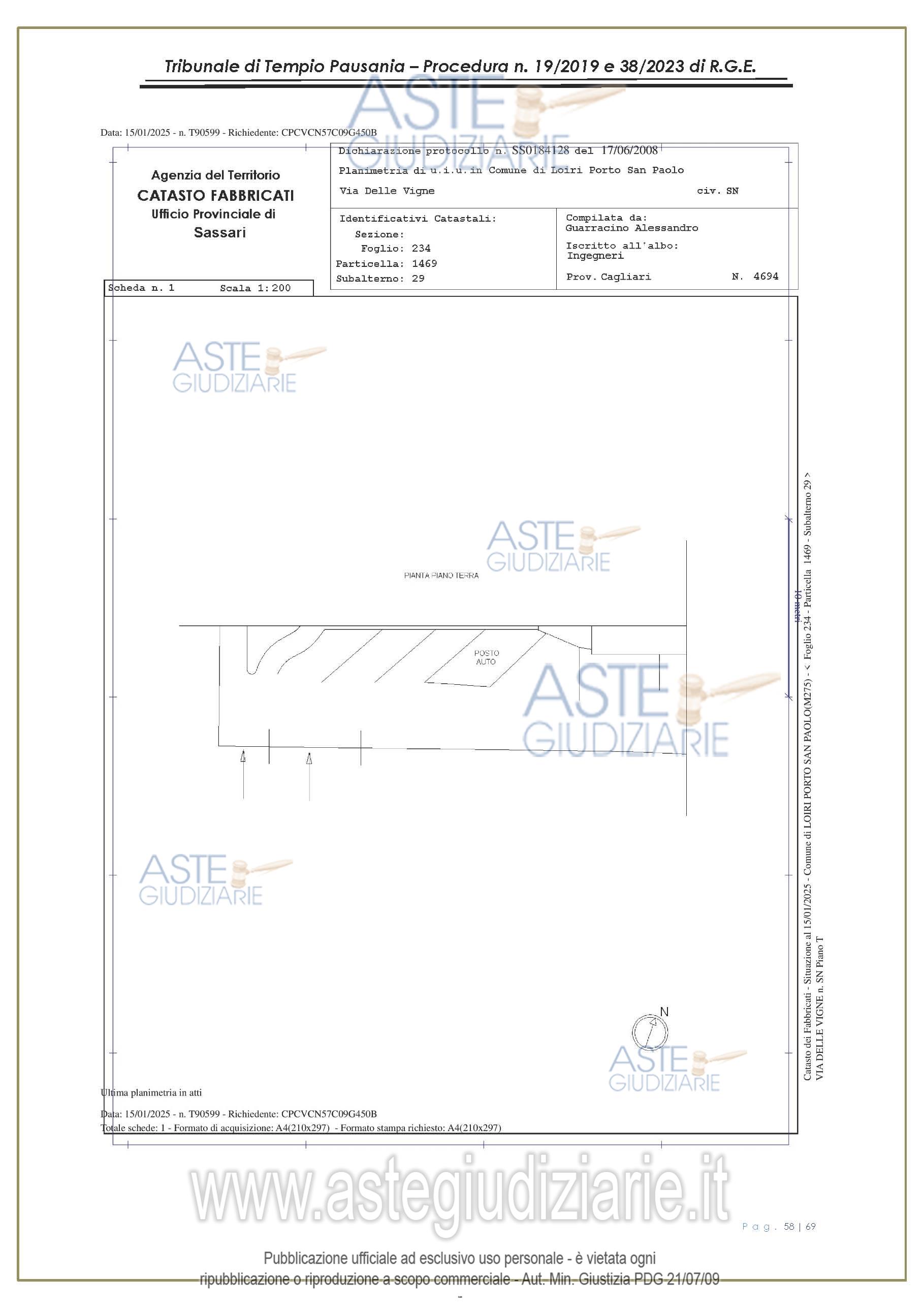 Planimetria del bene
