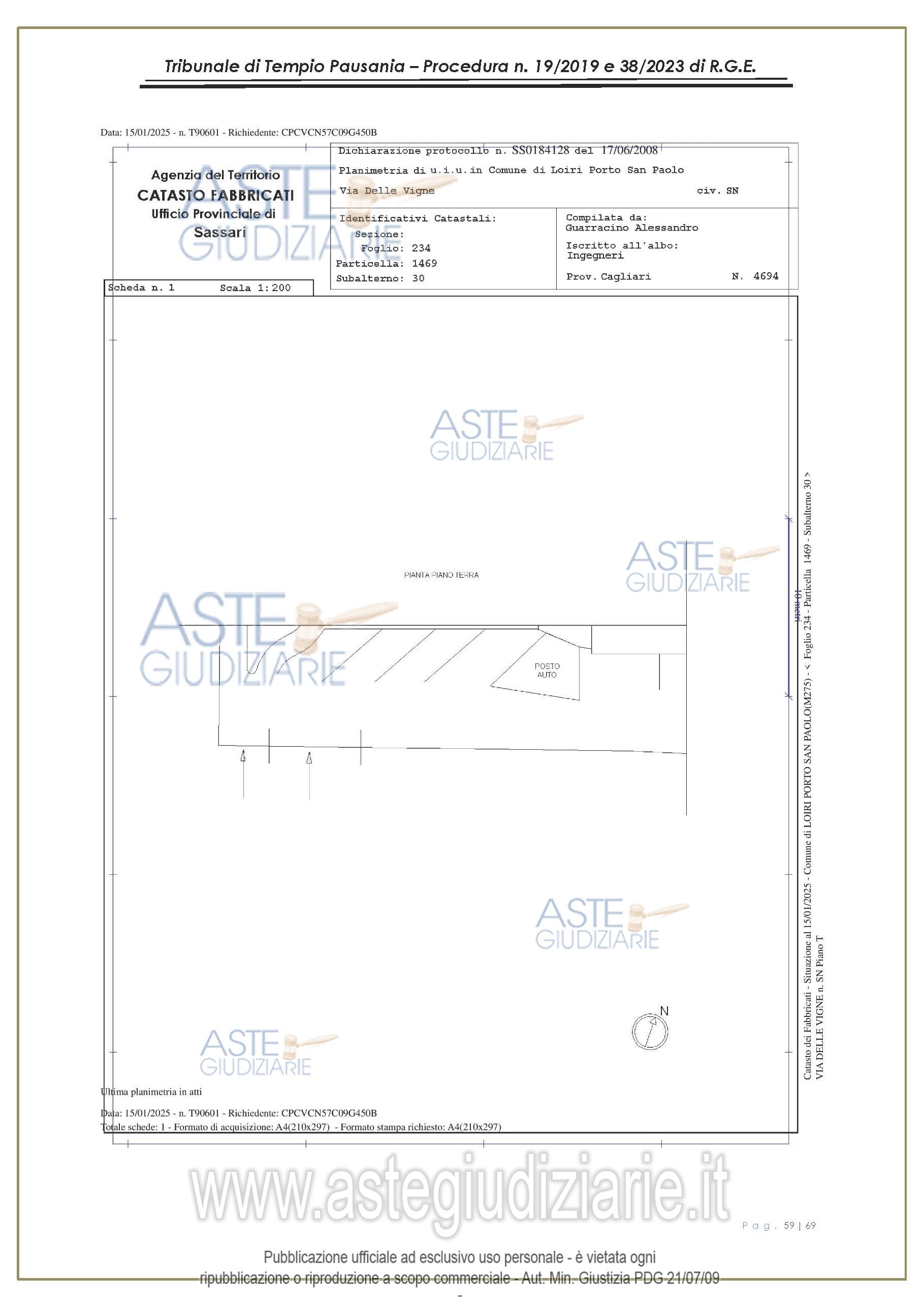 Planimetria del bene