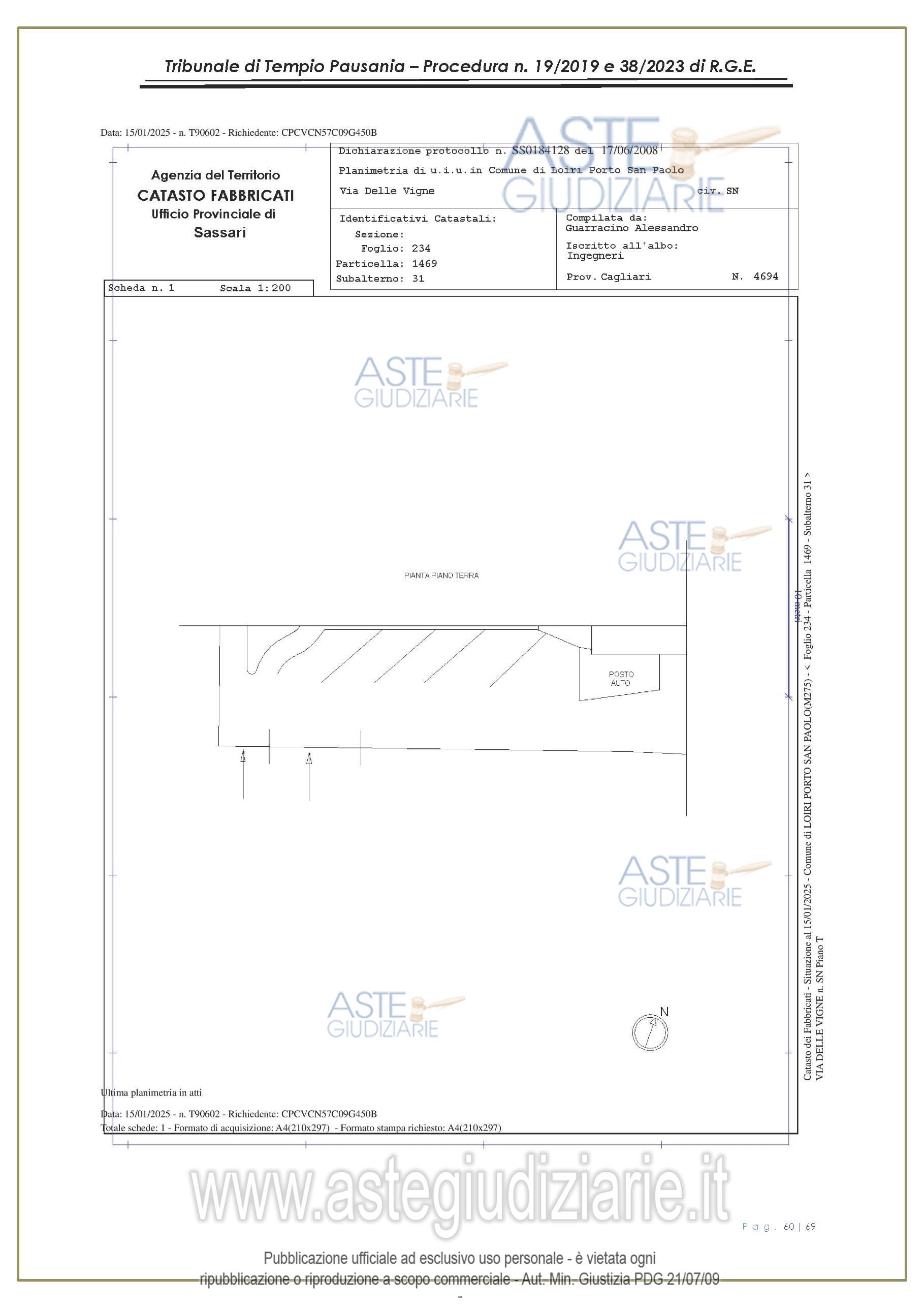 Planimetria del bene