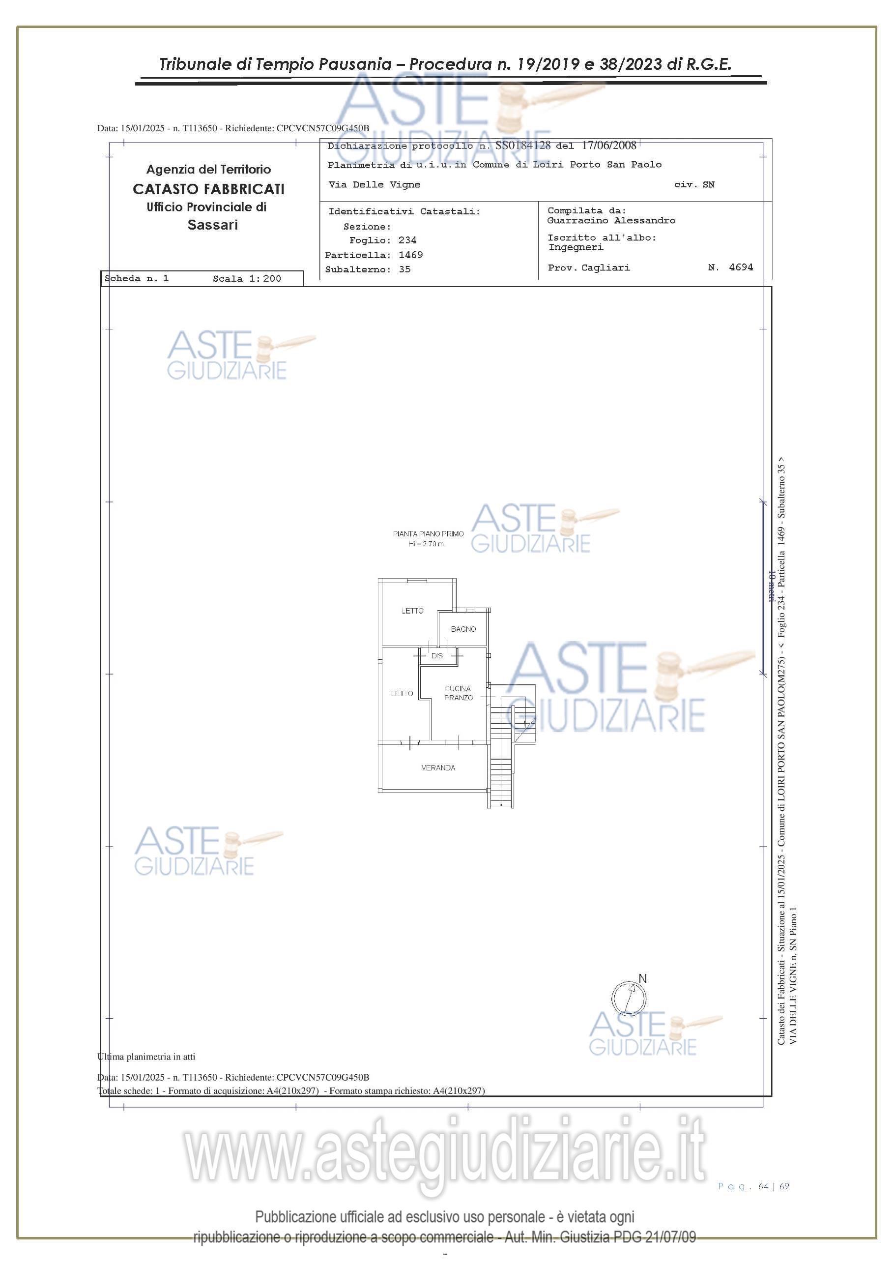 Planimetria del bene