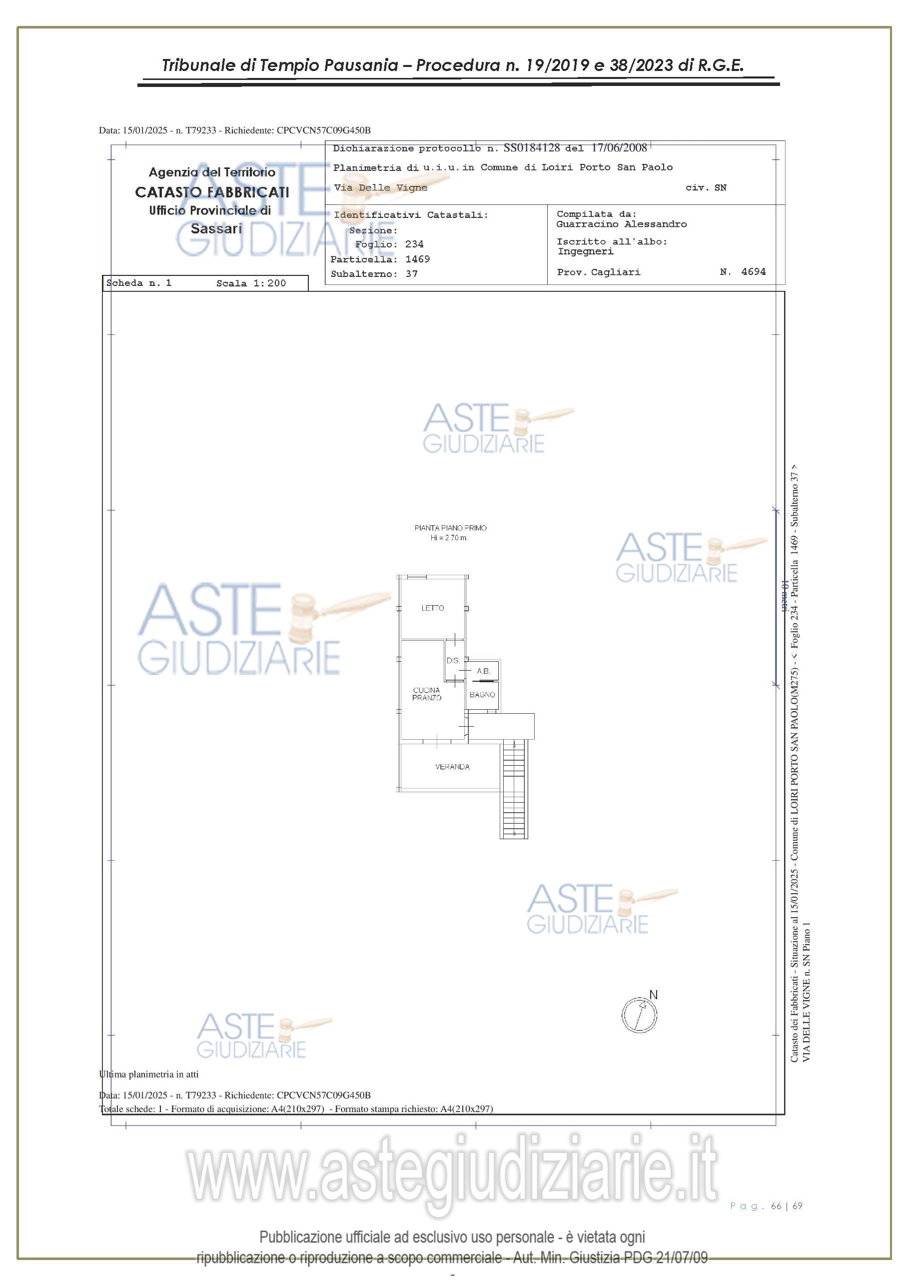 Planimetria del bene