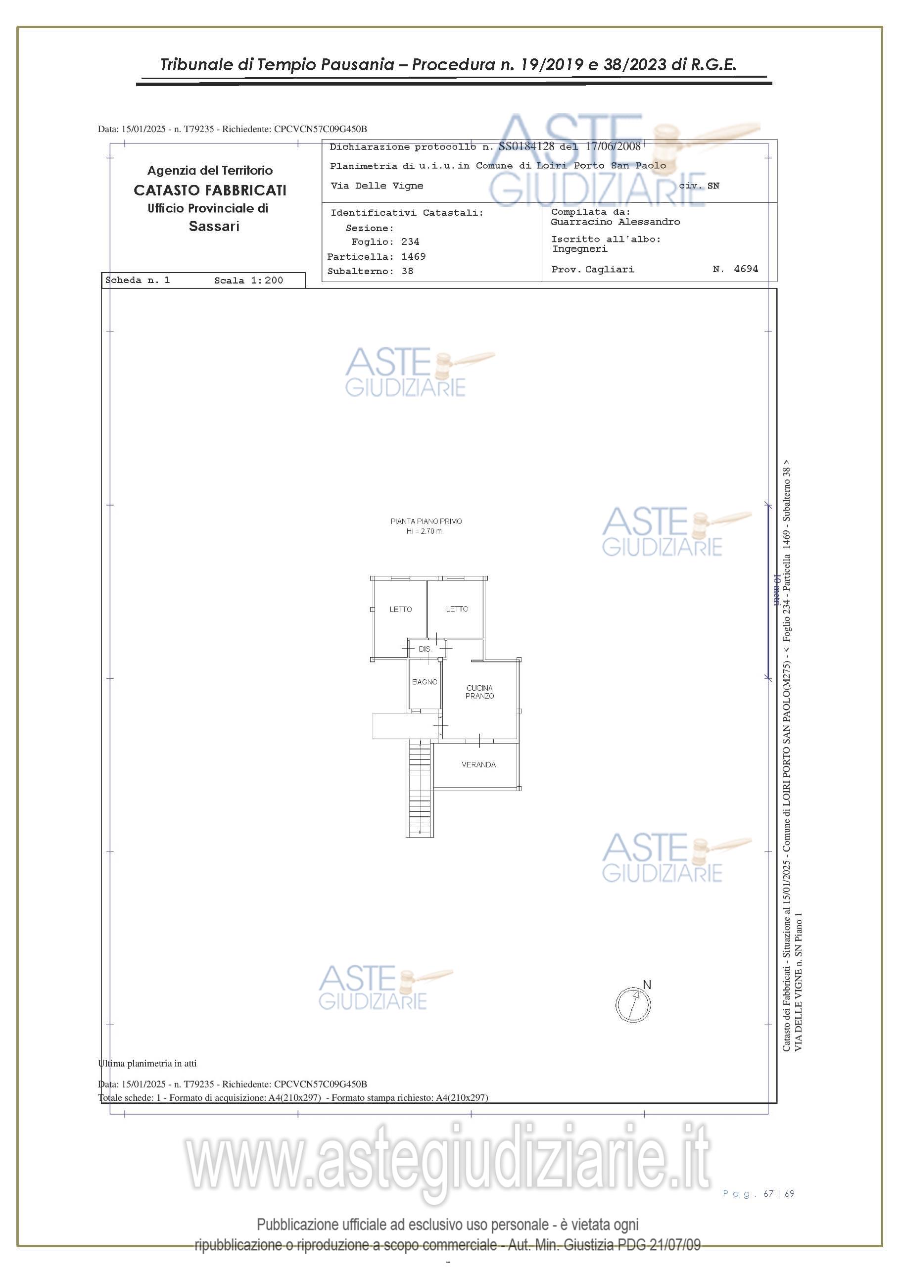 Planimetria del bene