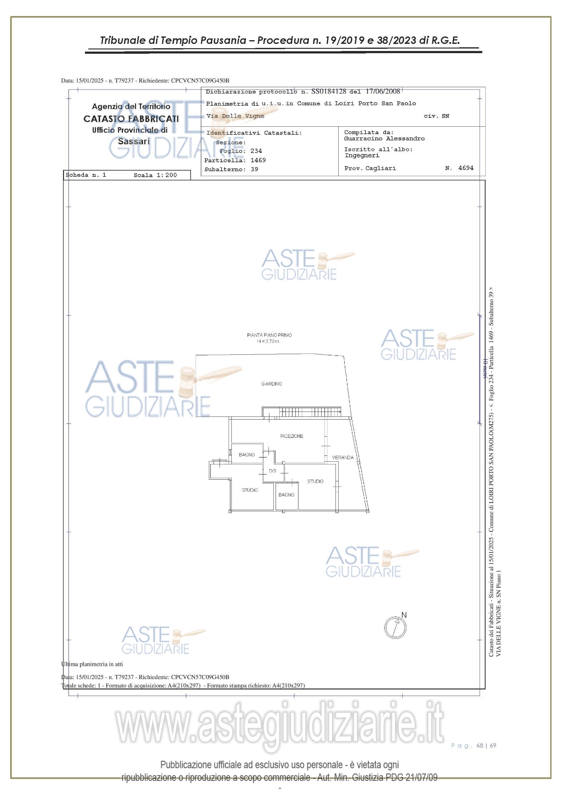 Planimetria del bene